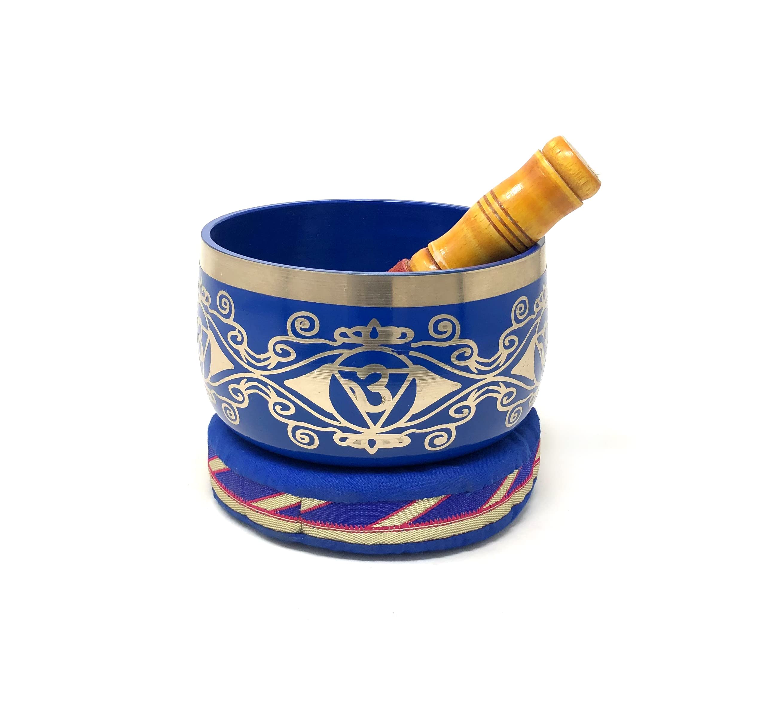 Brass 7 Chakra Singing Bowl 5″ – Crown Chakra Sahasrara, Violet (Chakra Ajna, Indigo)-picture-25