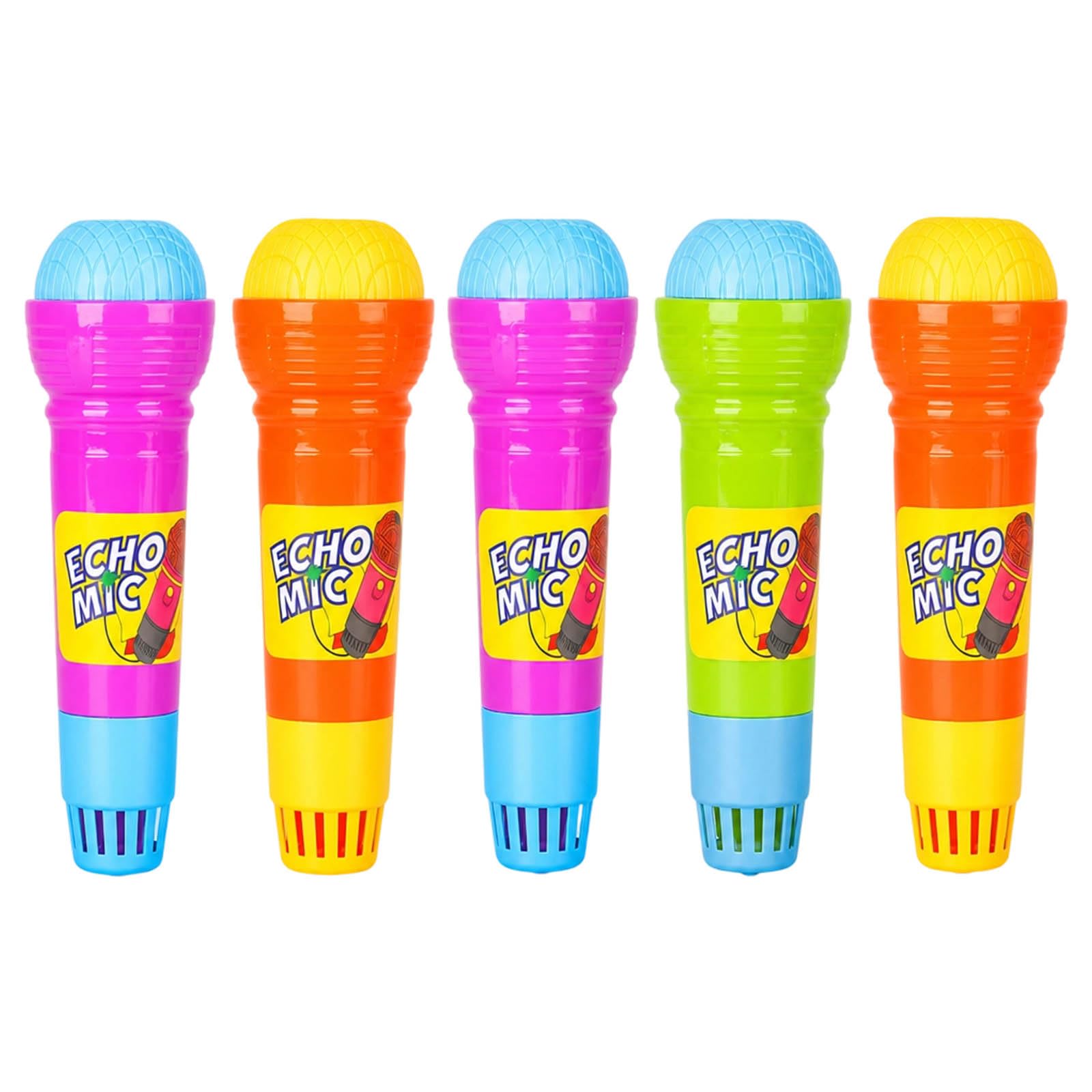 GUHIRALONA 5Pcs Microphone, Singing Set Colourful Microphones, Imaginative Play Tool for Family Entertainment, Assorted Colours