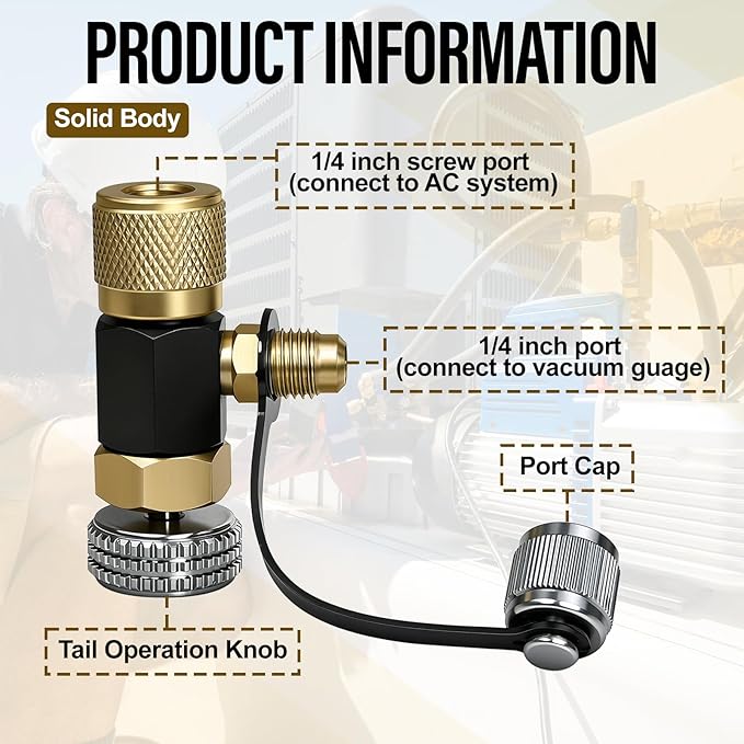 Herramienta Depresora de Núcleo 1/4" para Aire Acondicionado Alta Presión miniatura 3