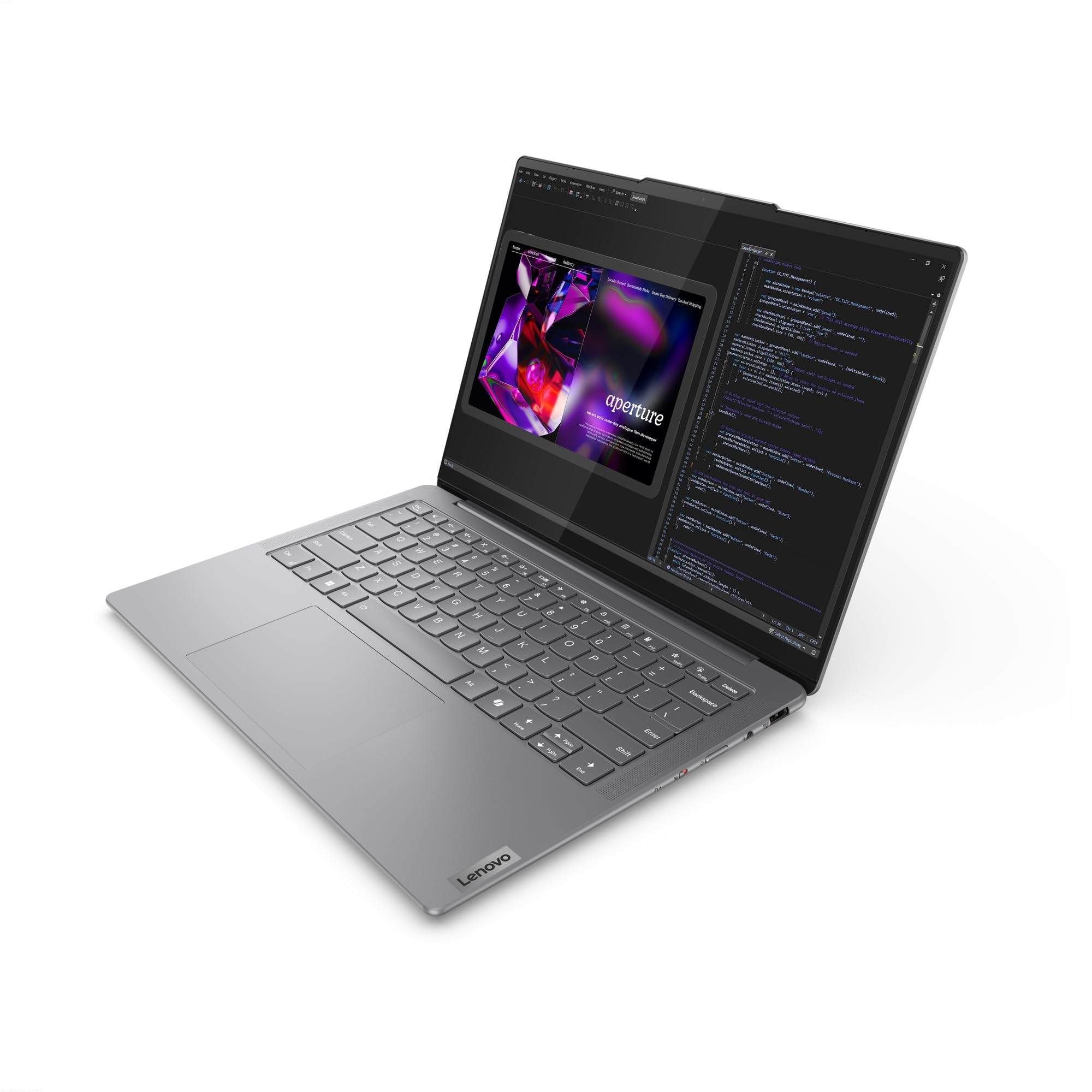 Lenovo Yoga Slim 7 14IMH9 - Ordinateur Portable 14'' OLED (Intel Core Ultra 7 155H, RAM 32Go, SSD 1To, Intel Arc Graphics,Windows 11 Home) Clavier rétroéclairé AZERTY FR - Lunaire Gris