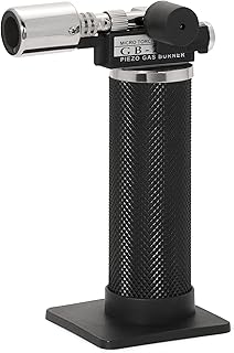 Premium Butane Micro Torch Adjustable Flame & Temperature Refillable Industrial Torch with Safety Lock Blow Torch for Cooking Soldering Tool Baking Welding DIY Crafts (Butane Gas Not Included)