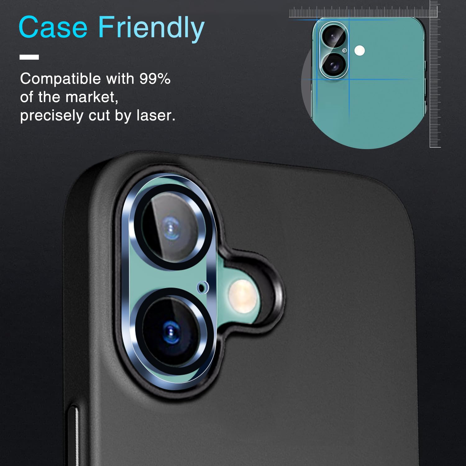 IMBZBK 6-pak ochraniaczy obiektywu aparatu do iPhone 16/iPhone 16 Plus akcesoria osłona aparatu osłona ekranu 9H szkło hartowane niezniszczalna ochrona etui przyjazne dla obudowy