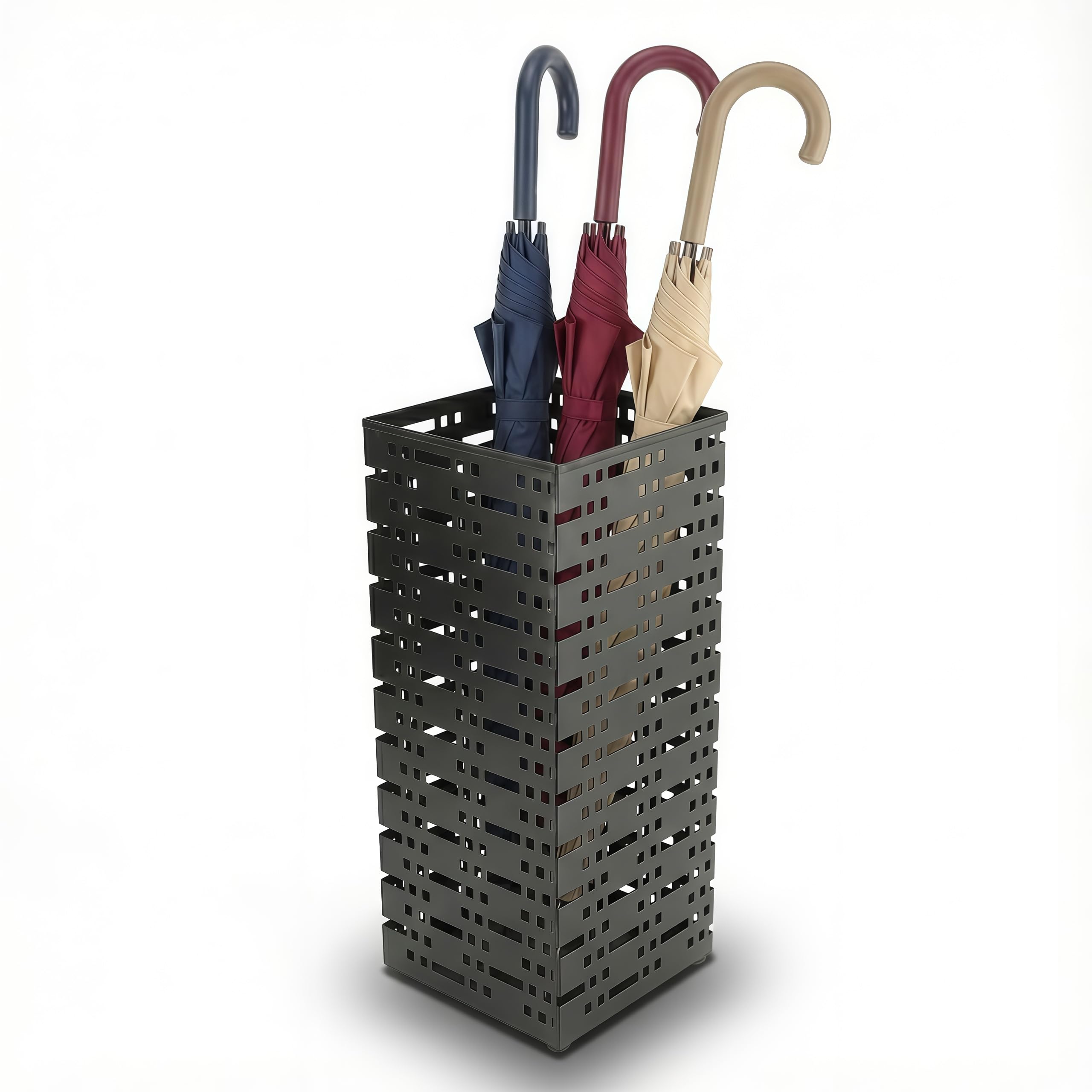 Portaombrelli da ingresso, portaombrelli dal design scavato, compatto e ben ventilato, portaombrelli da terra per case, hotel, uffici o altri luoghi pubblici(42 x 16.5 x 16.5cm)