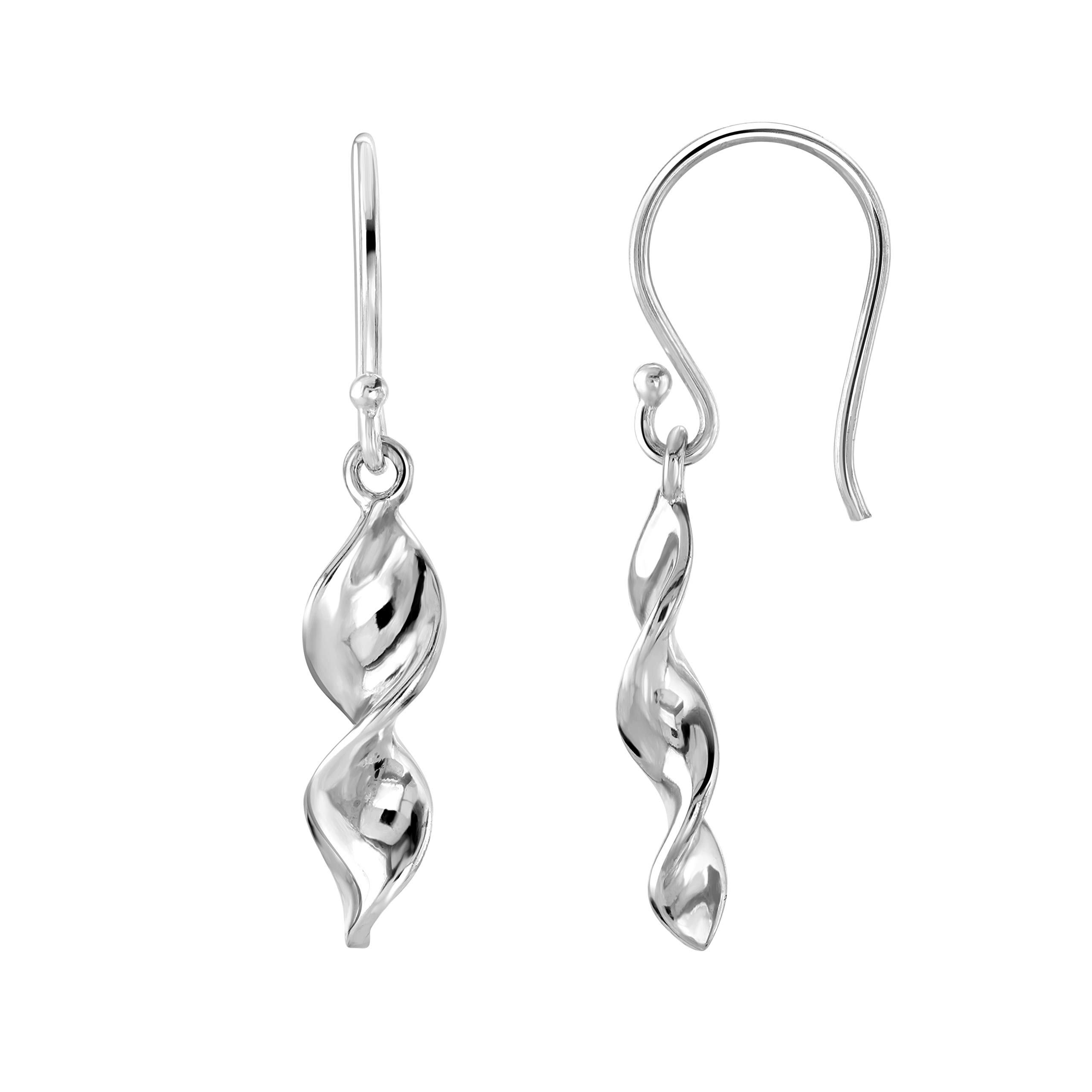 Dew Orecchini Pendenti A Goccia Donna – Argento 925, Design A Foglia, In Regalo Box