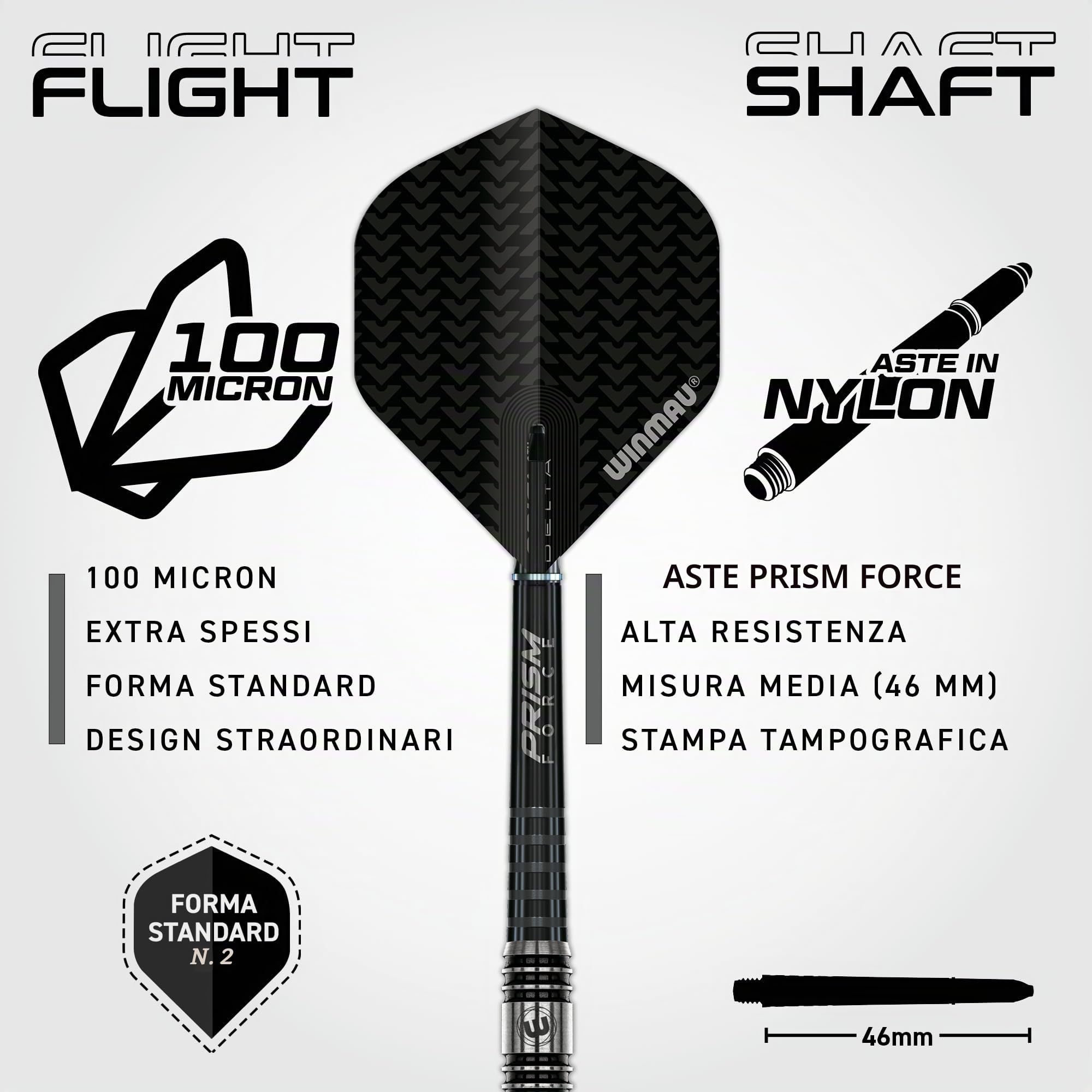 Winmau Blackout 90% Tungsteno Morbido Pizzo Freccette - Dritto scanalato Pistola