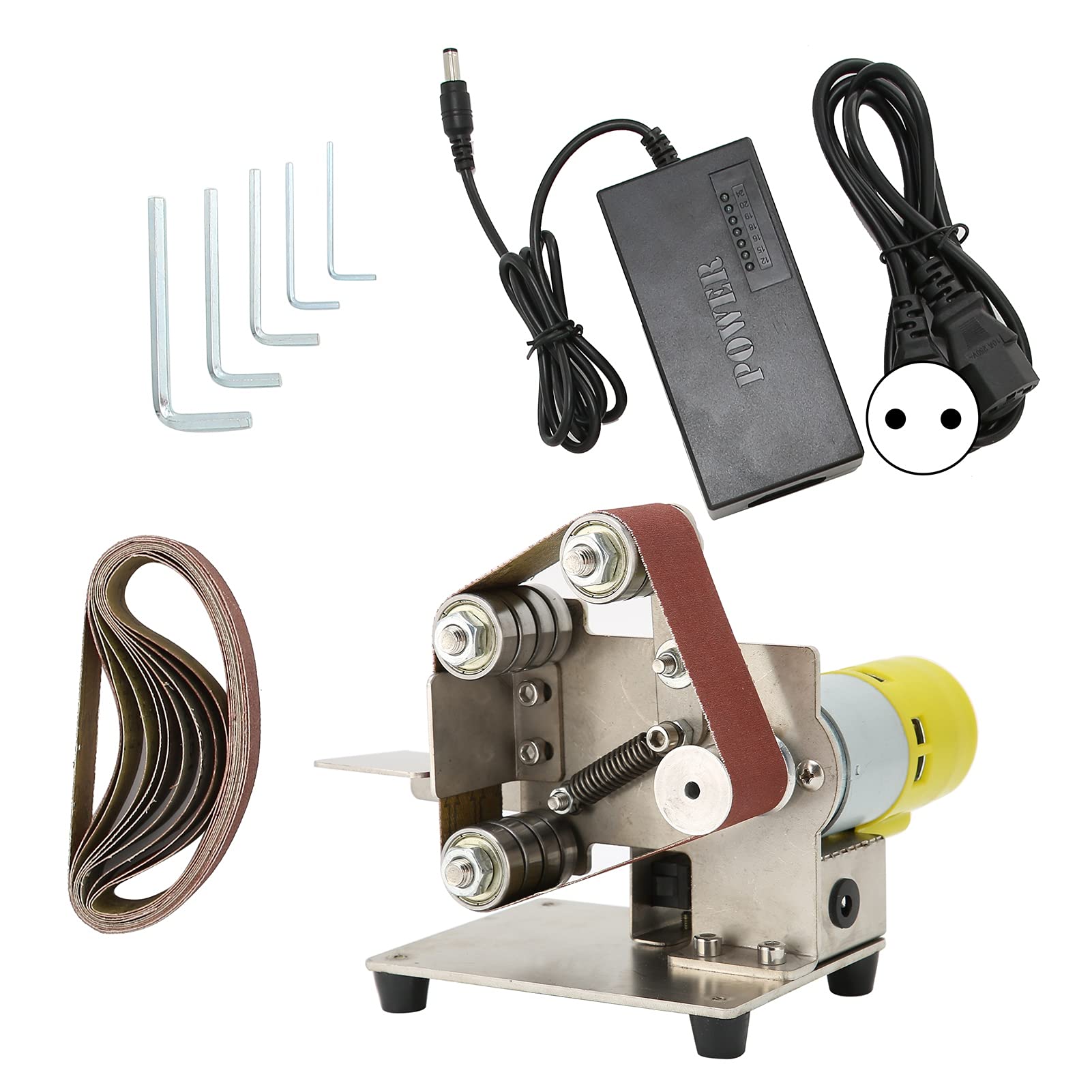 Mini Levigatrice a Nastro Lucidatrice Fai da Te Levigatrice da Banco Affilatrice da Banco Levigatrice a Nastro Linisher Rettificatrice Elettrica(895 (200W))
