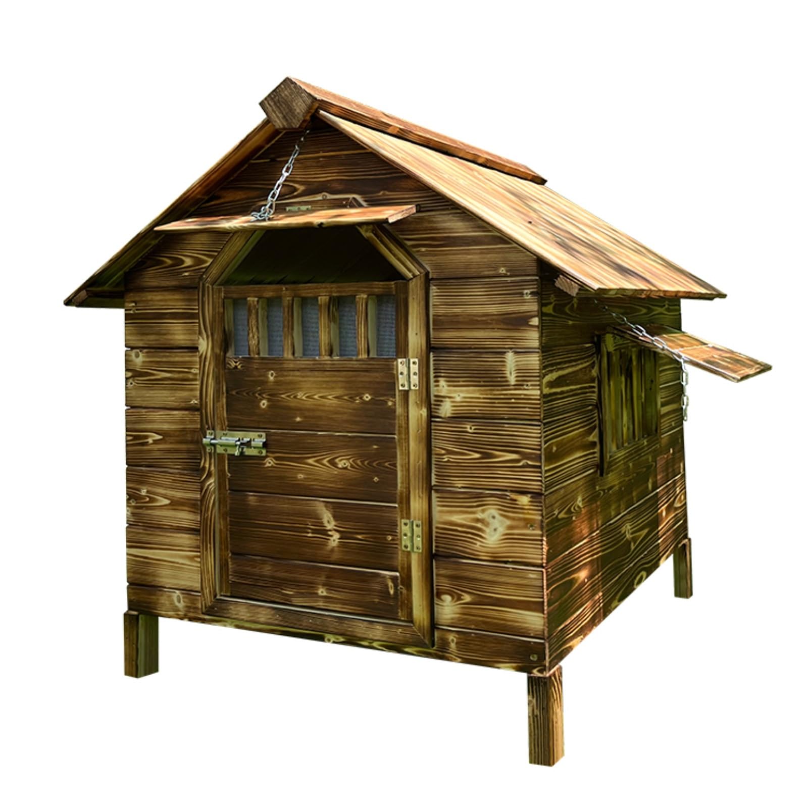 CTREVL Casetas Madera Perros Grandes,Caseta Para Perros Exterior,Casetas Perros Grandes,Casa de Perros con Puerta para Pequeños Medianos y Grandes, Construcción Resistente,Viene con Funda Para Lluvia(