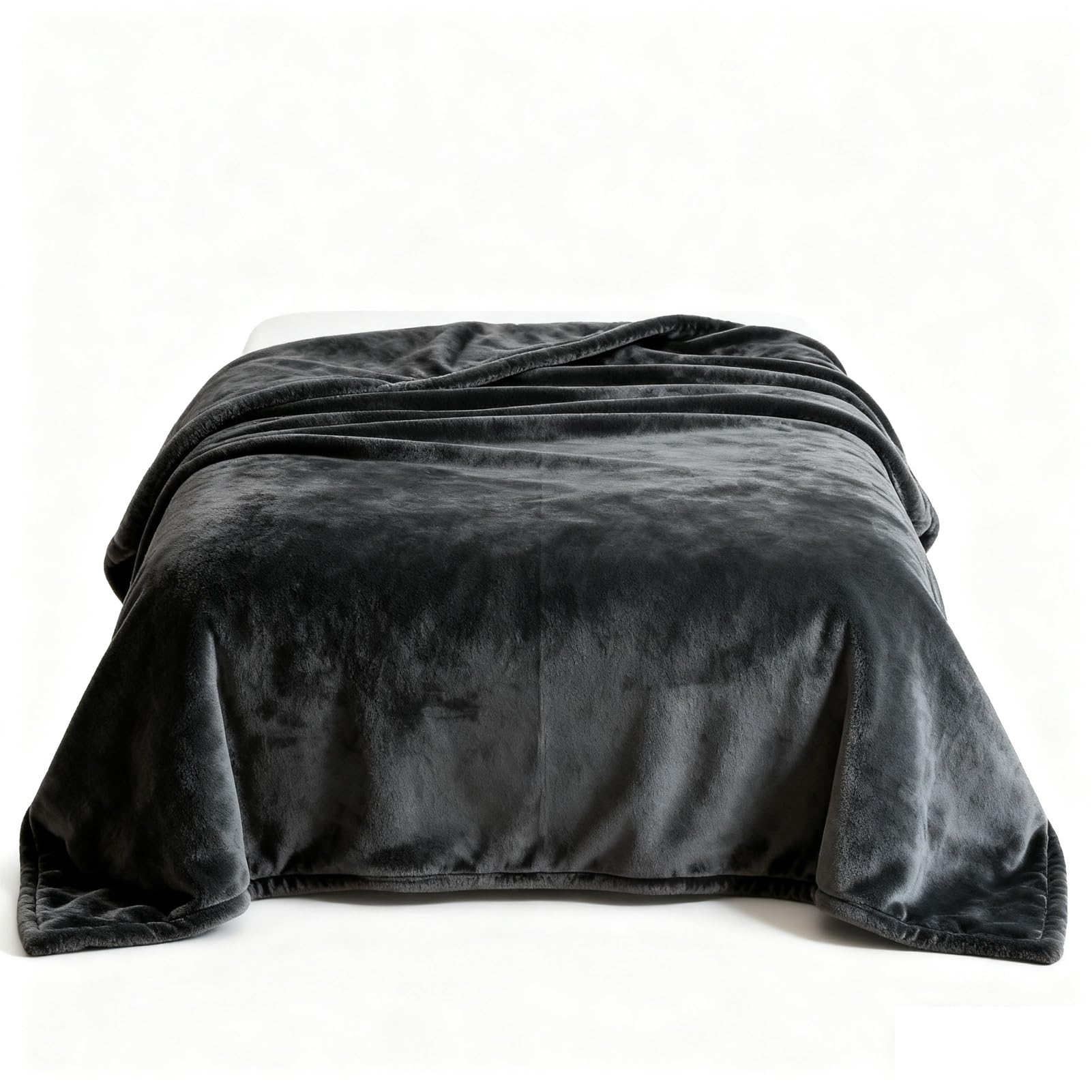 Plaid chaud hiver en flanelle noire couverture isolante pour lits