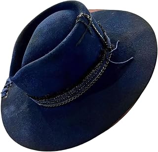 YUXITA Sombrero de copa vintage para festivales de música, para adultos, invierno, otoño, sombrero de lana para eventos formales, federas, espectáculos, sombrero para mujeres y hombres, color azul