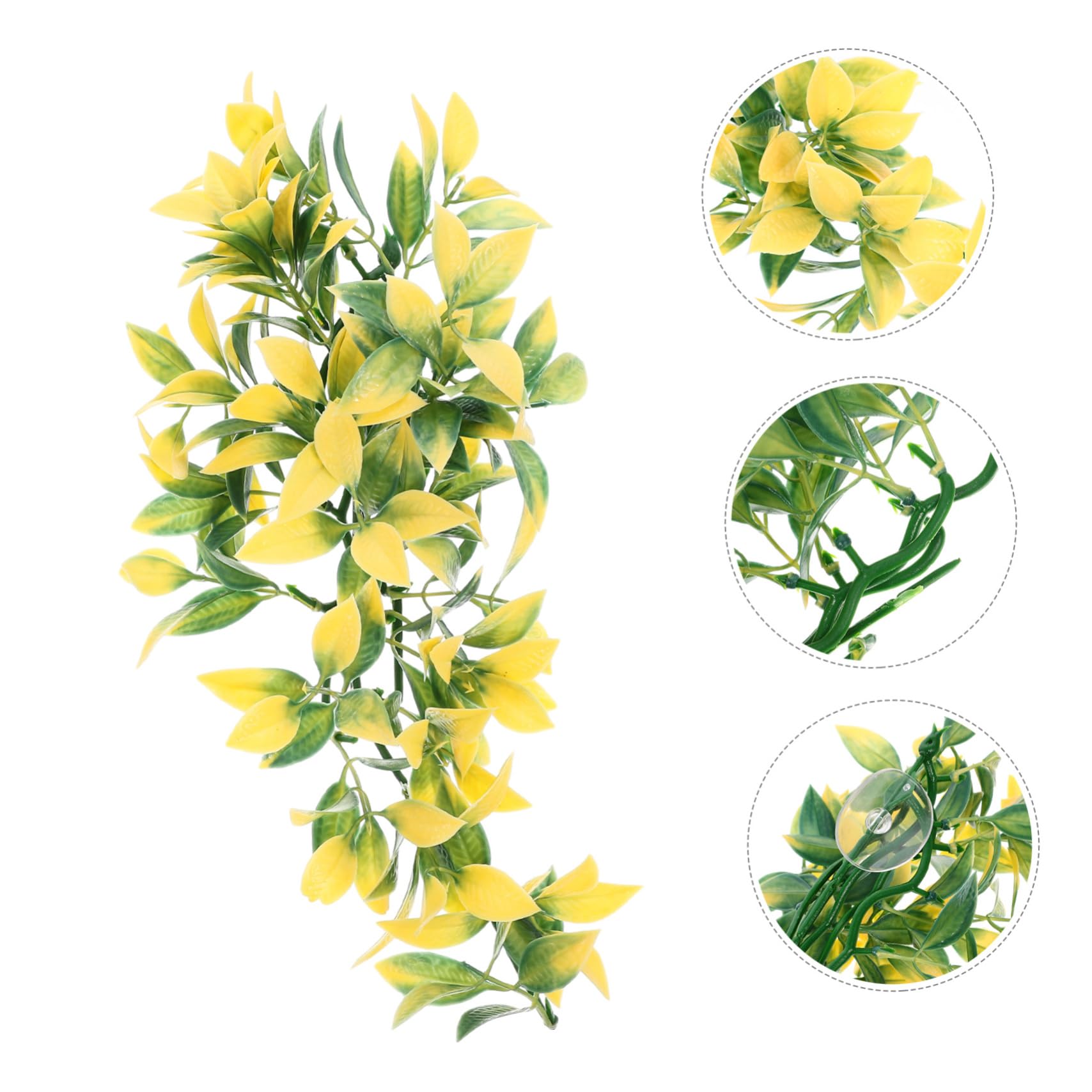 Hohopeti Artificial Plant for Reptile Easy to Install Hanging Vines Decors Fish Tank Vines Ornament Fake Plant for Terrarium