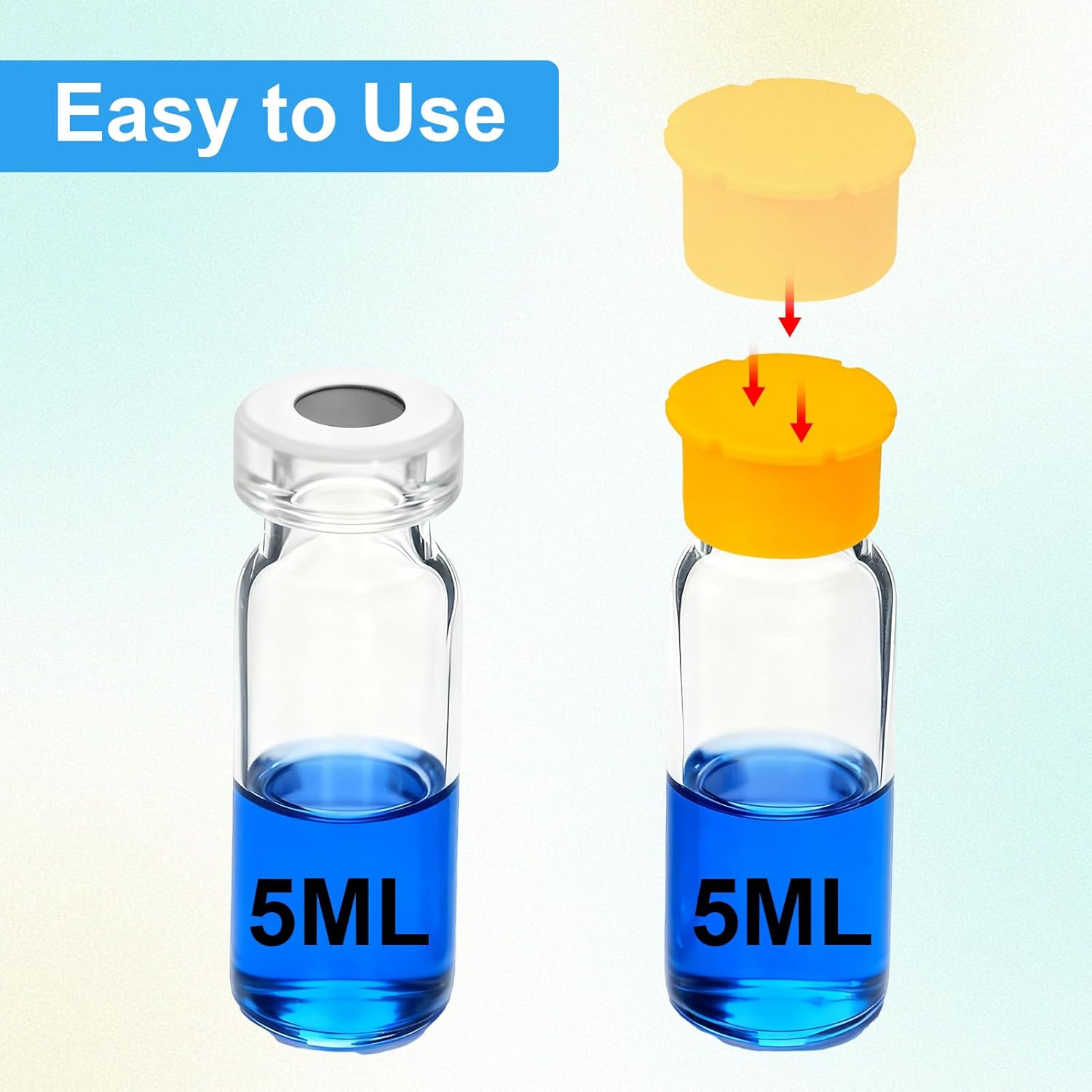 16 Pack 5ml Glass Vials Protective Vial Caps,8-Color Reusable Protective Caps & Silicone Covers for 5ml Glass Vials with Flip Off Caps,Easy to Clean and & Leak-proof Dust Resistant, Vial Adapter Cover