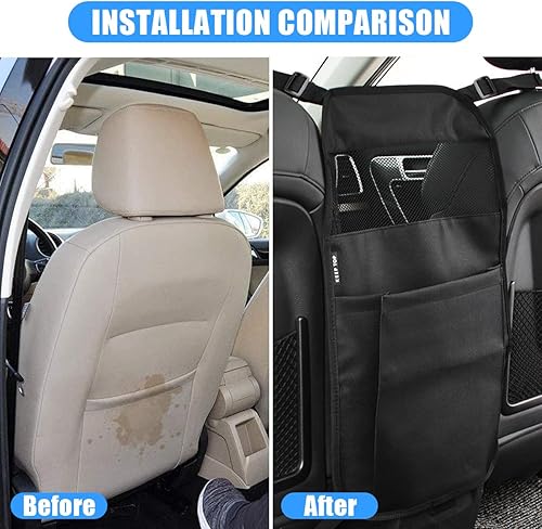 Miniatura 3 de BESULEN Soporte para bolso de coche entre asientos delanteros, barrera de bolsillo de red, organizador de almacenamiento de gran capacidad para
