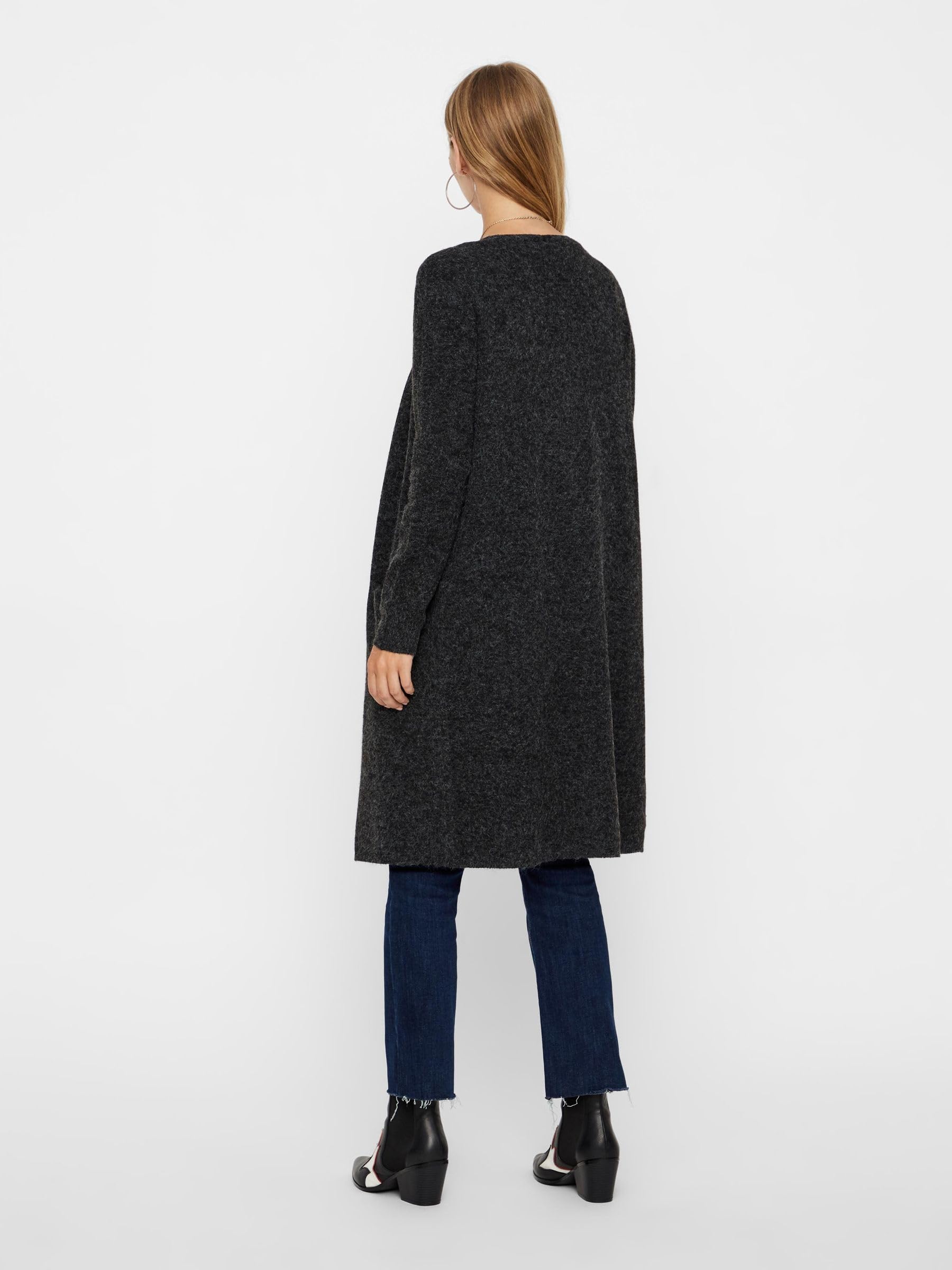 Vero Moda Kobiety Vmdoffy Ls Long Open Cardigan Ga Noos Kardigan, Czarny, XL