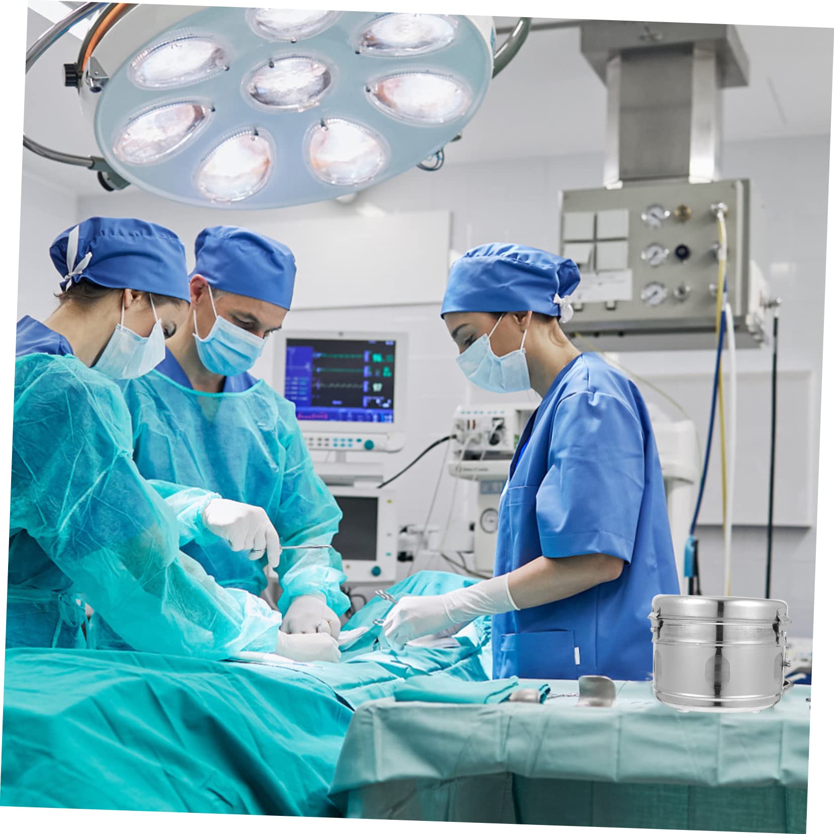 Barattolo Contenitore Multiuso in Acciaio Inossidabile 304 Chiusura Ermetica per Palline di Cotone e Medicazioni in Cliniche Professionali