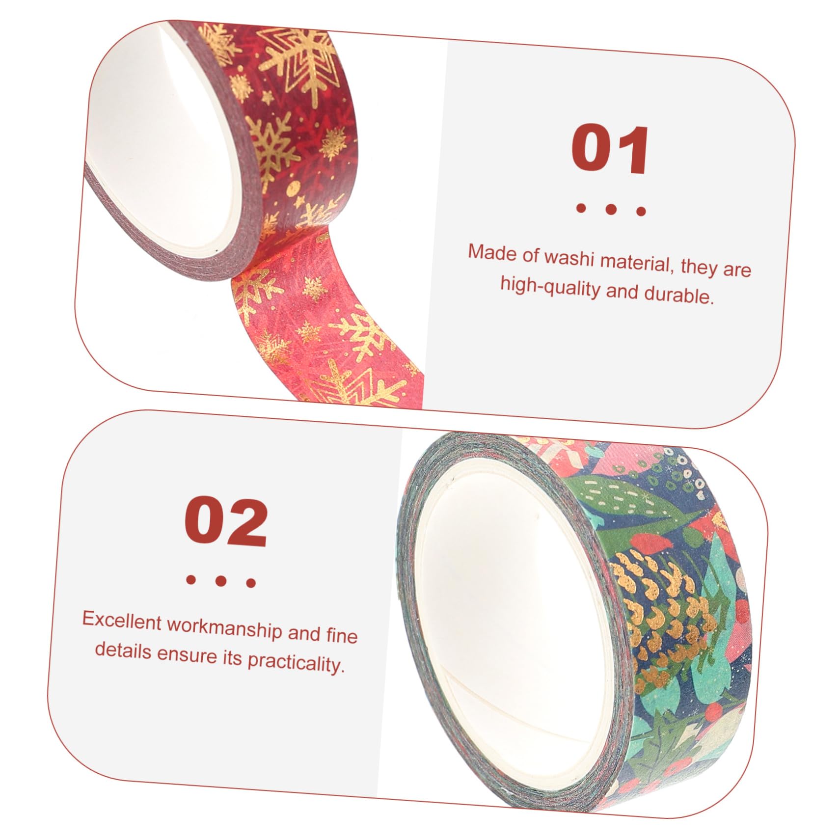 VILLCASE 5 Juegos Cinta Washi Navideña Cintas De Cuaderno Cinta De Manualidades Navideñas Pegatinas Navideñas Christmas Stickers Cinta De Papel Washi De Navidad Cintas Adhesivas 21 Rollos*5