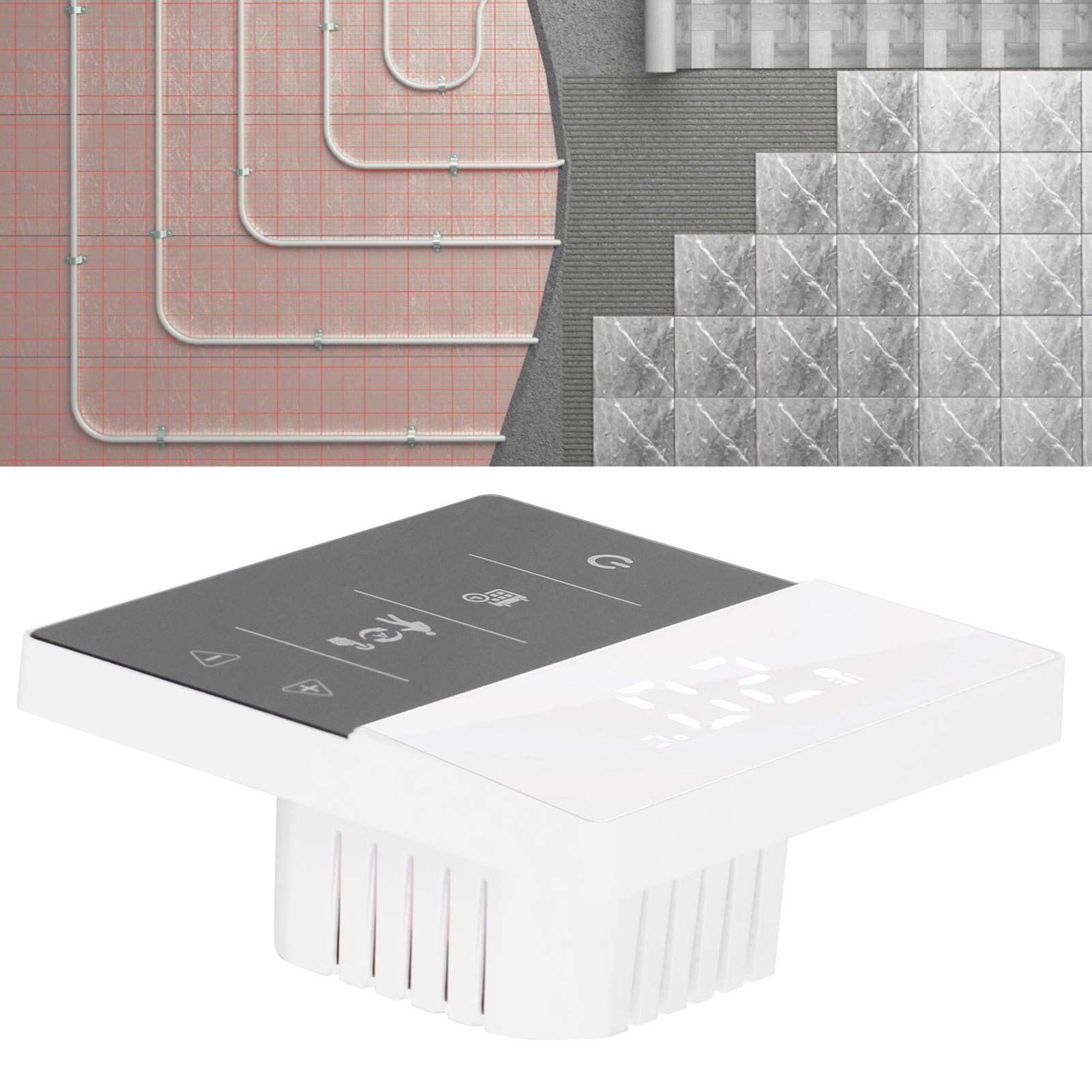 Generic Controlador de Temperatura de la Pared de Termostato Digital para Calefacción del Piso del Calentador de Agua con Programación Semanal para el Hogar (Blanco Negro)