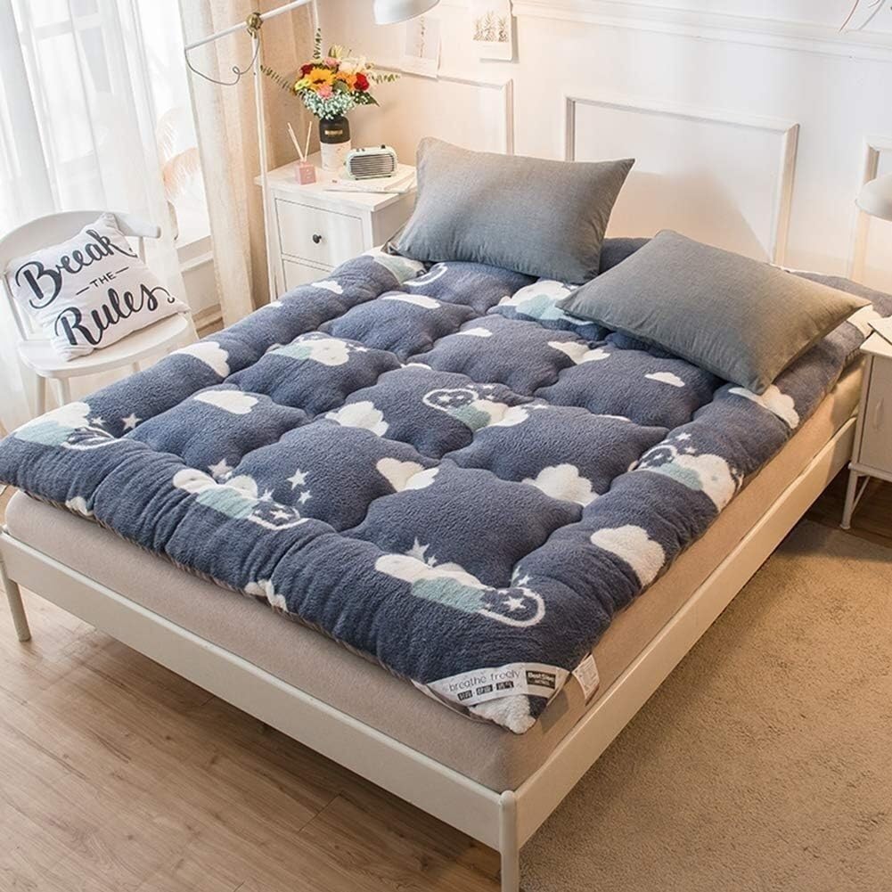 Futon Japonais Pliable 5 Couches - Épaisseur 10 Cm - Hypoallergénique, Confort Optimal - Taille 90x200 Cm