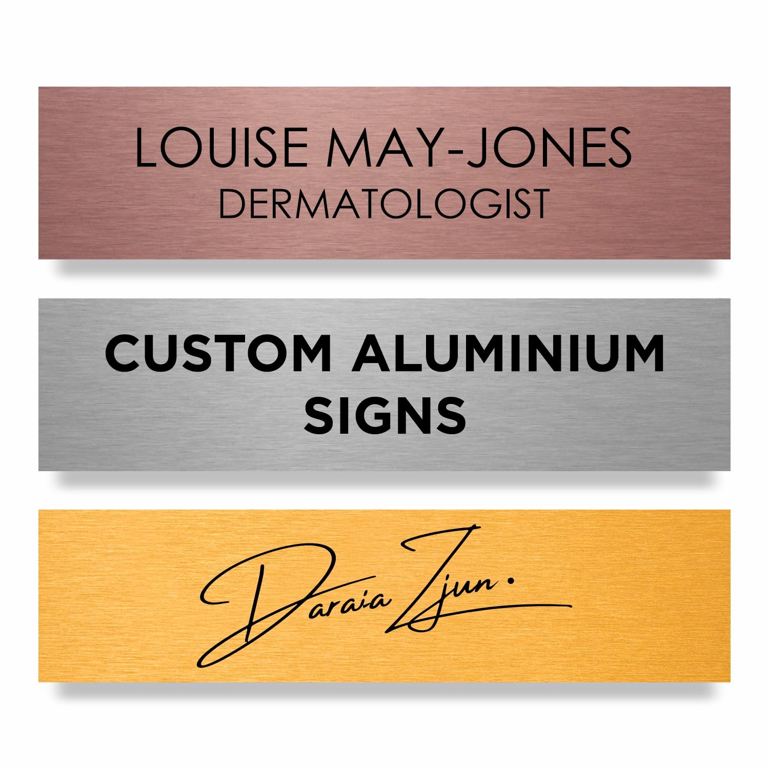 Slimline Aluminium Custom Office Door Sign by ViroDisplay® – Rigid Aluminium – 300 x 75mm - Customisable Office Sign – Durable Printed Surface – Self-Adhesive Fixing