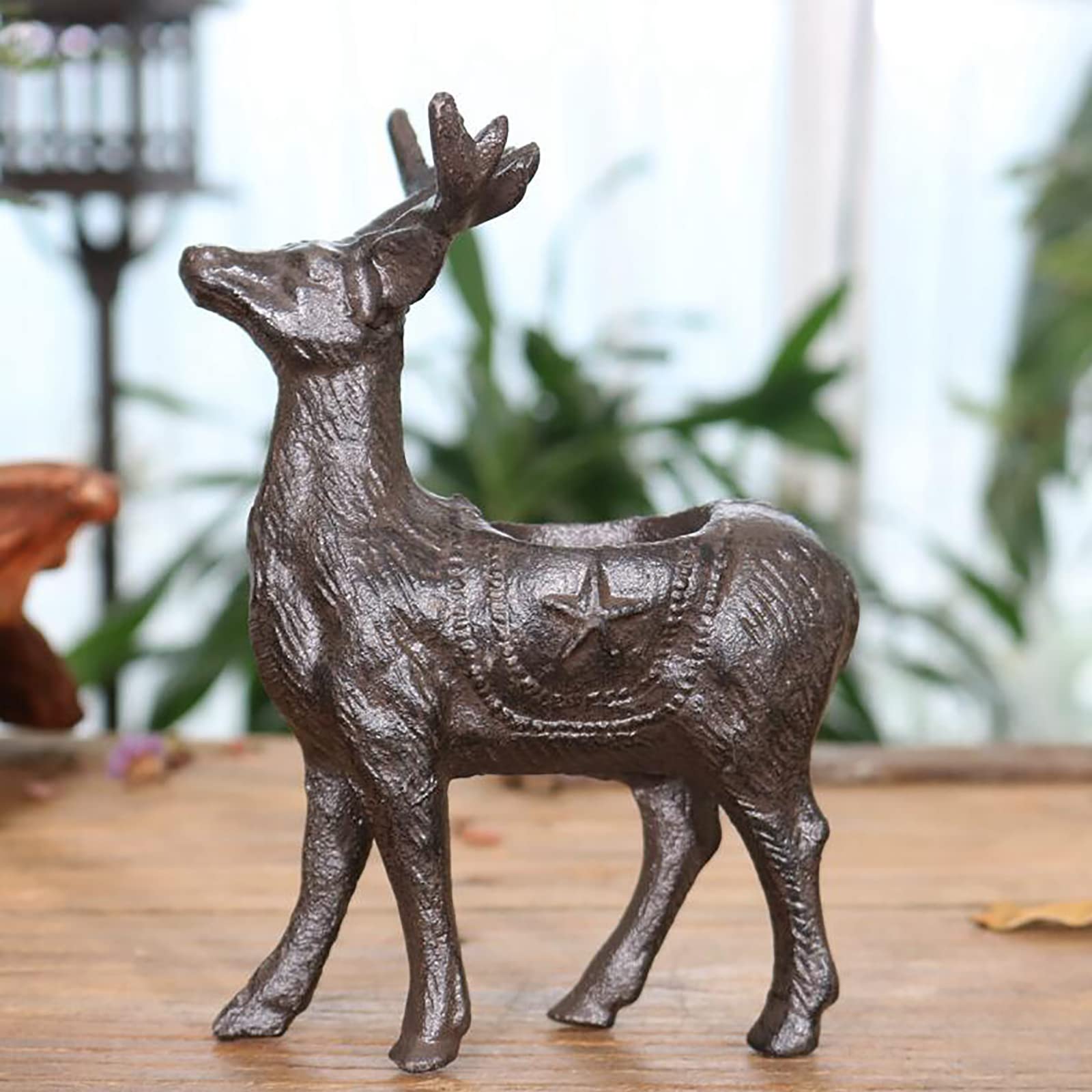 フランス製アイアン　サンタクロース＆トナカイのキャンドルスタンド フランス製アイアン サンタクロース＆トナカイのキャンドルスタンド