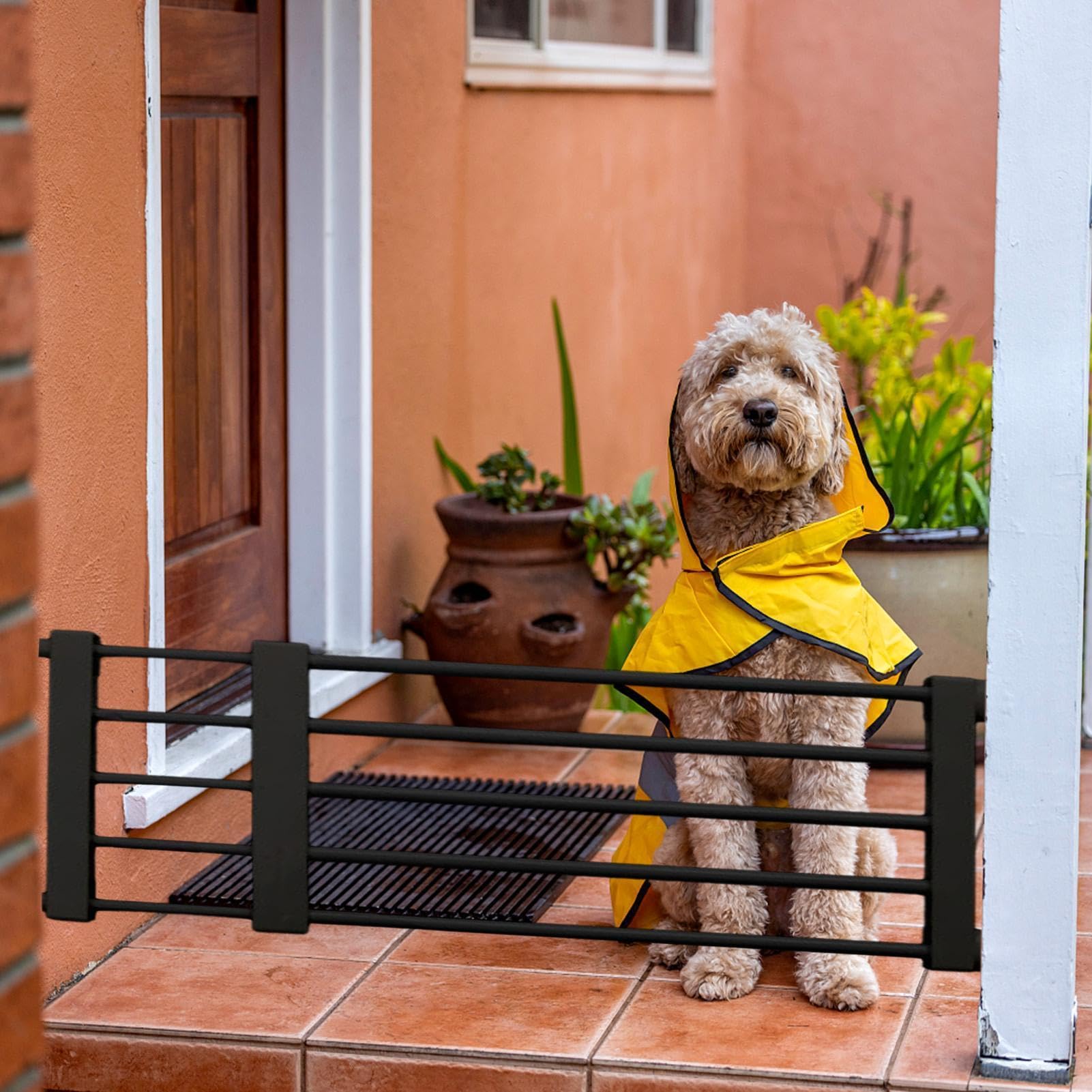 Puerta De Barrera para Mascotas para Interiores: Puertas Telescópica para | Perros, Puertas Seguridad Independiente, Barrera De Ancho Ajustable | Puerta Interior para Perros De Diseño Moderno Y