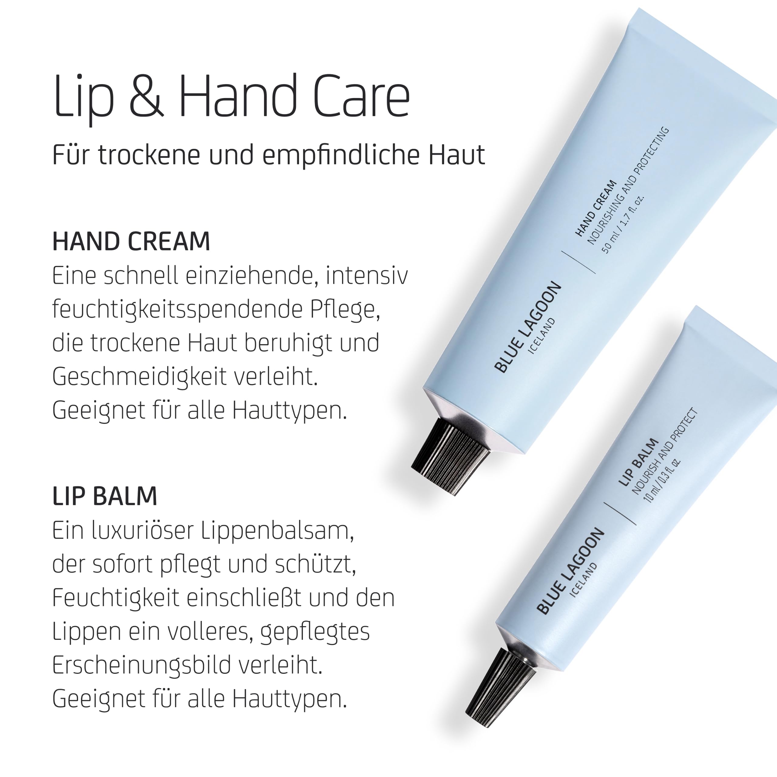 Blue Lagoon - Hand Cream + Lip Balm Care Set | Nachhaltige, bioaktive Luxus-Hautpflege