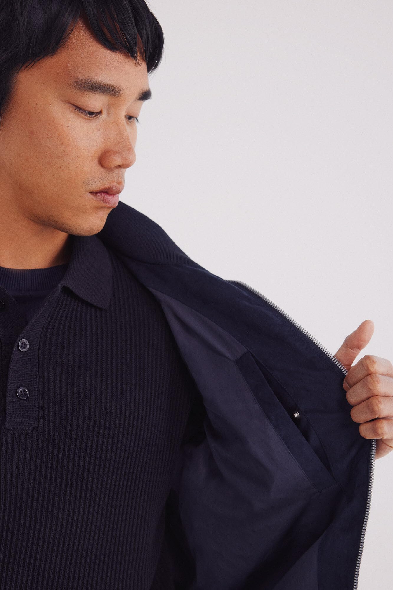 SPRINGFIELD Suede Funnel With Zip Closure, Inside Pocket And Cuffs, Bottom And Inside Collar In Elastic Knit Chaqueta De Ante Hombre