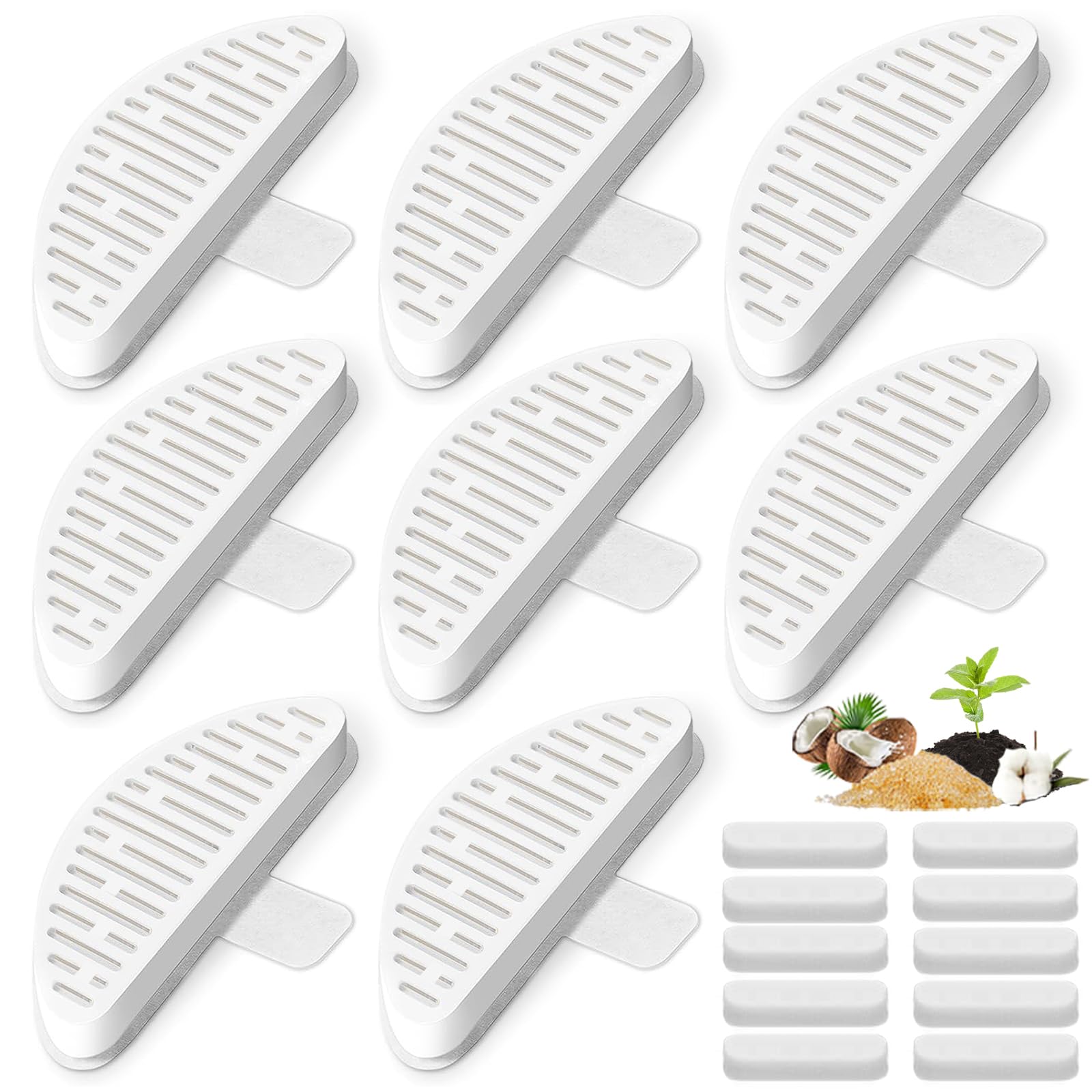 LUBERDUSH 8 Pack Cat Water Fountain Filter & 10 Pack Replacement Fliter Sponges, Compatible with Uahpet 67oz/2L Automatic Pet Fountain, Pack of 18