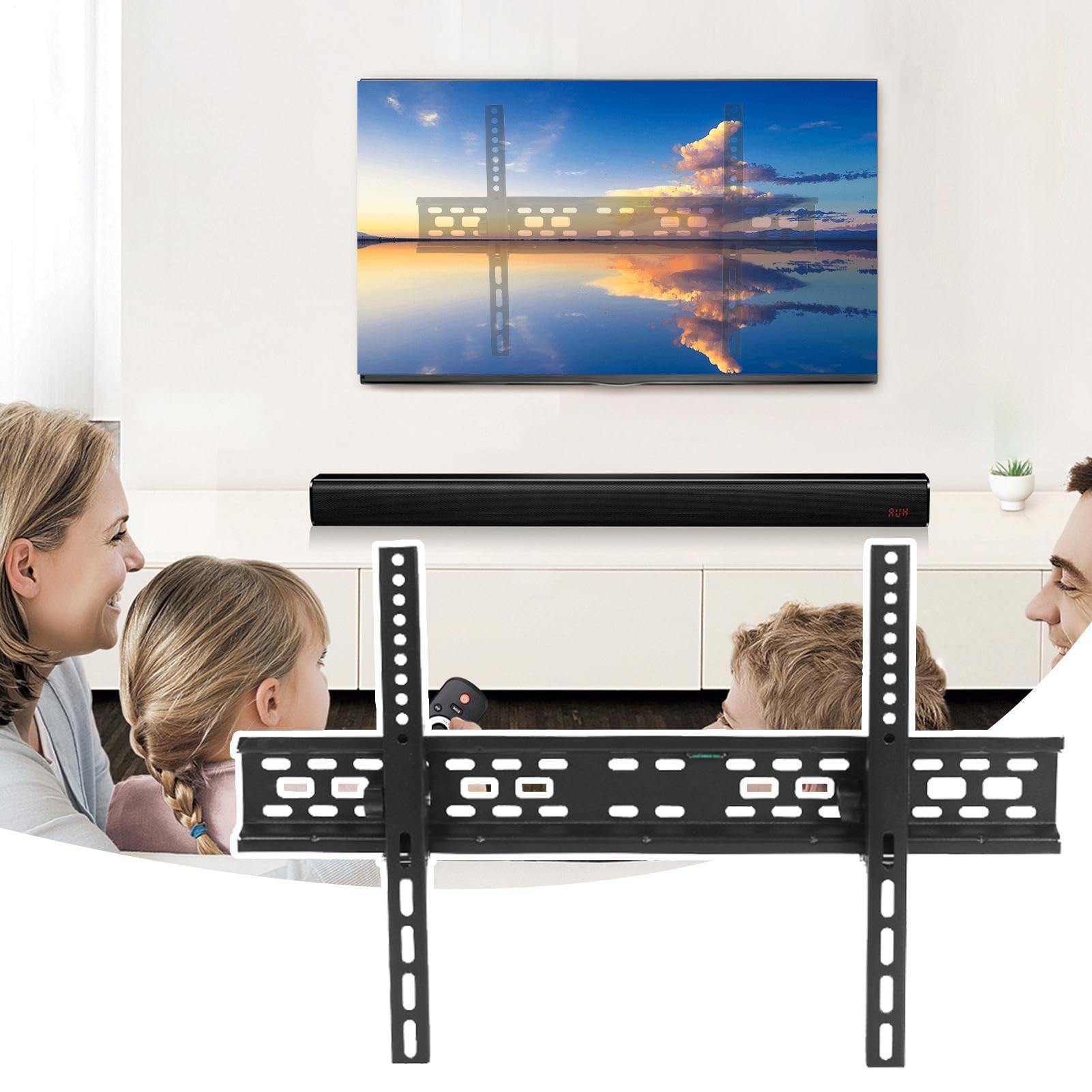 Supporto TV a Parete Supporto TV Con Sollevamento Monitor | Attacco Schermi Sottili per Curvo e Ideale per Hotel e Soggiorno