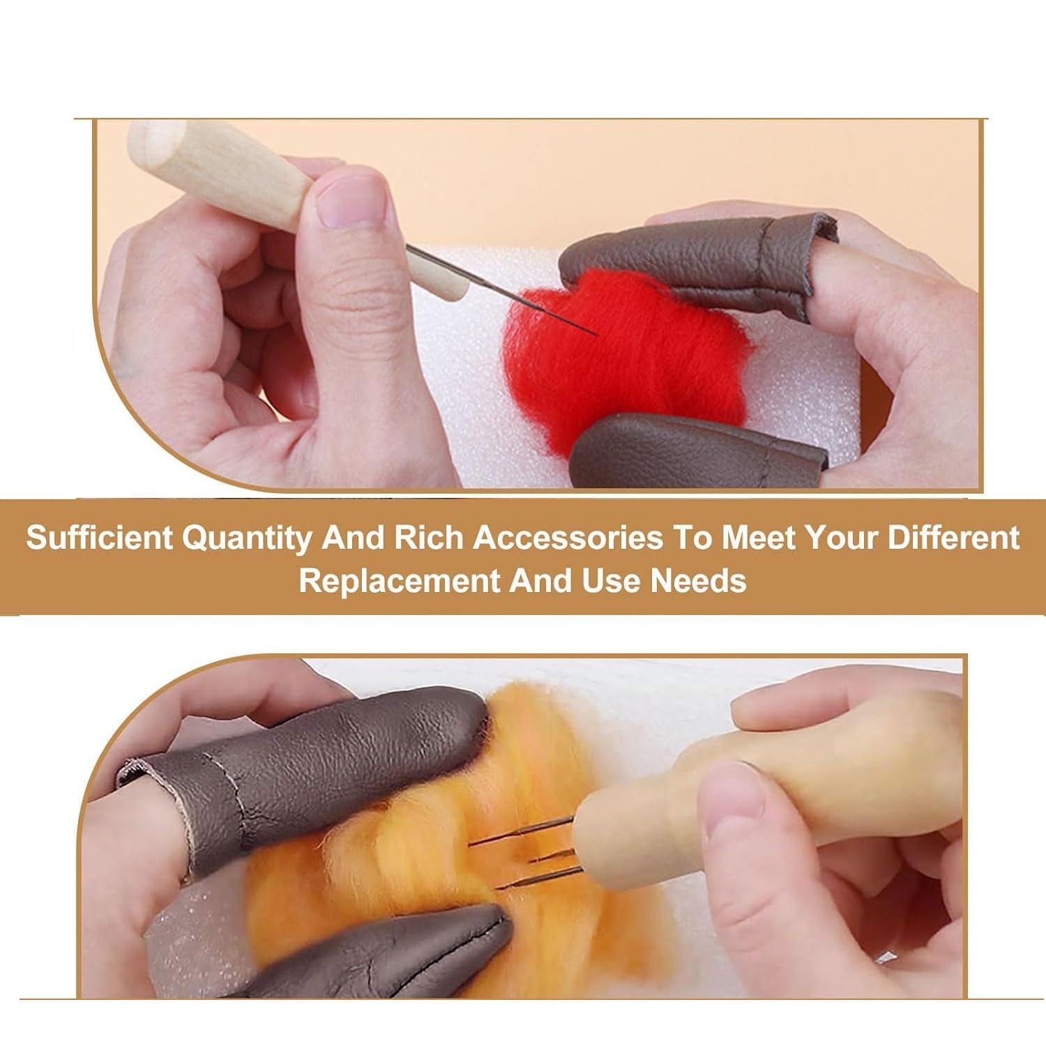 YUNYU 35Pcs Felting Needles Set, 3-Size Needle Felting Kit with Ergonomic Wooden Handles - Image 4