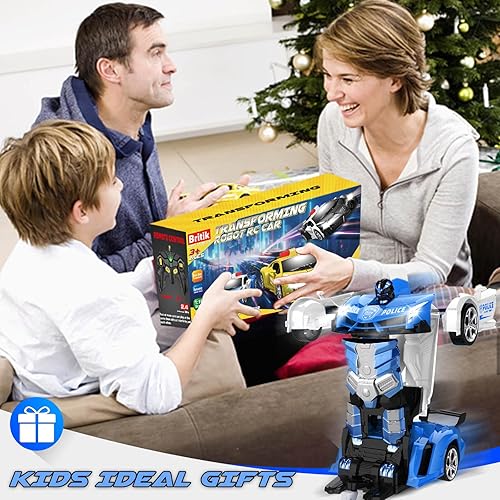 Miniatura 34 de Auto transformador a control remoto, transformación con un botón, rotación de 360°, escala 1:18 de 2.4 GHz, regalo para niños y niñas de 4 a 6 años