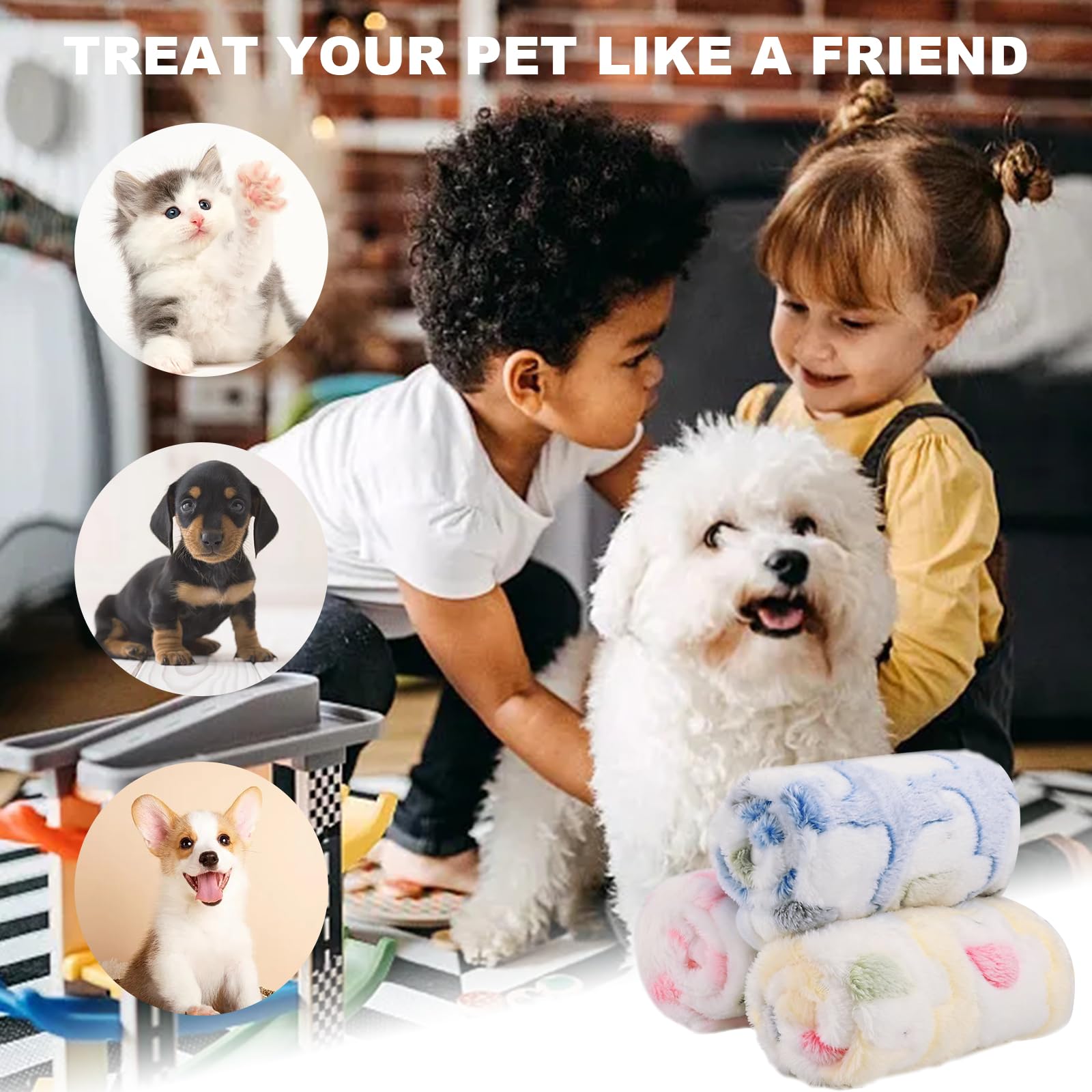 3 Coperte Per Cani/Gatti 40x60cm - Morbide Velluto, Stampa Zampe, Lavabili - Foto 13