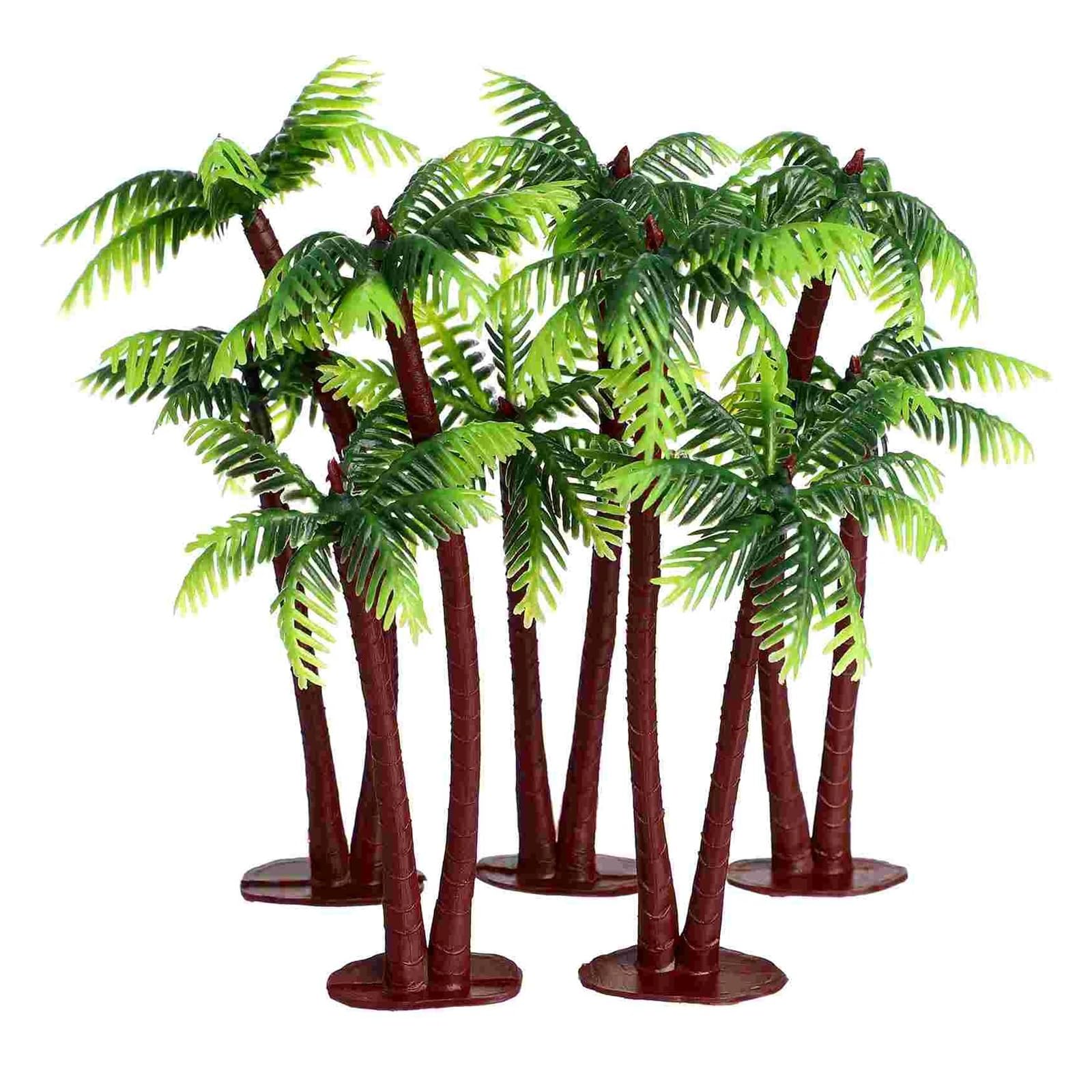 JTKSSCS Aquarium Plants 5 Pcs Tree Decor Coconut Miniature Plants Palm Trees Crafts Aquarium Fish Tank Decorations