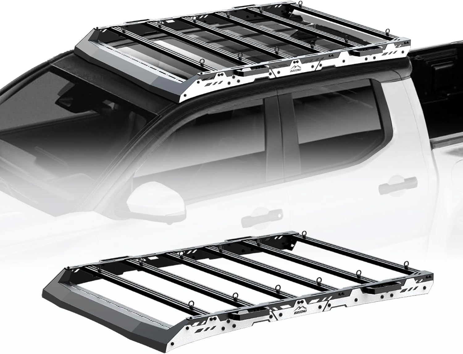 Heavy Duty Top Roof Rack Compatible with 2024 2025 Tacoma Double Cab 4 Doors (4th Gen)/No Drilling/DIY Color Change (R03 2024+Tacoam)