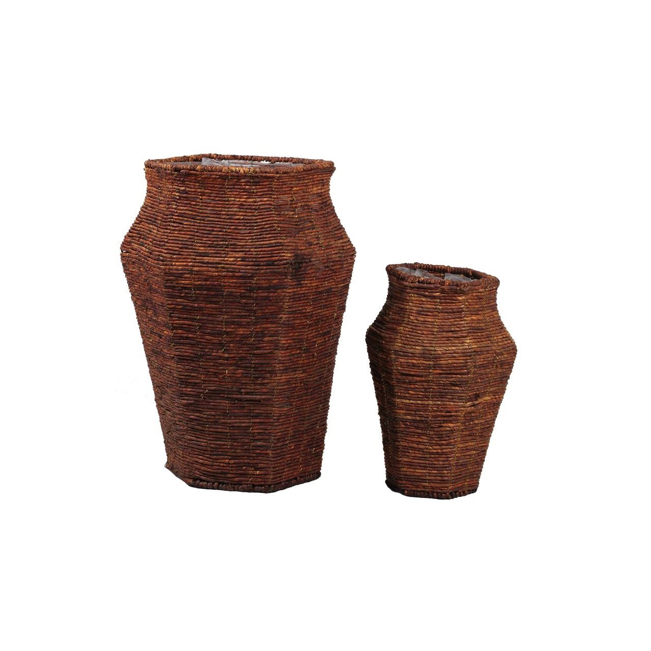 Essential Décor Entrada Collection2-Piece Basket Set, 18 by 11.5-Inch, Tan