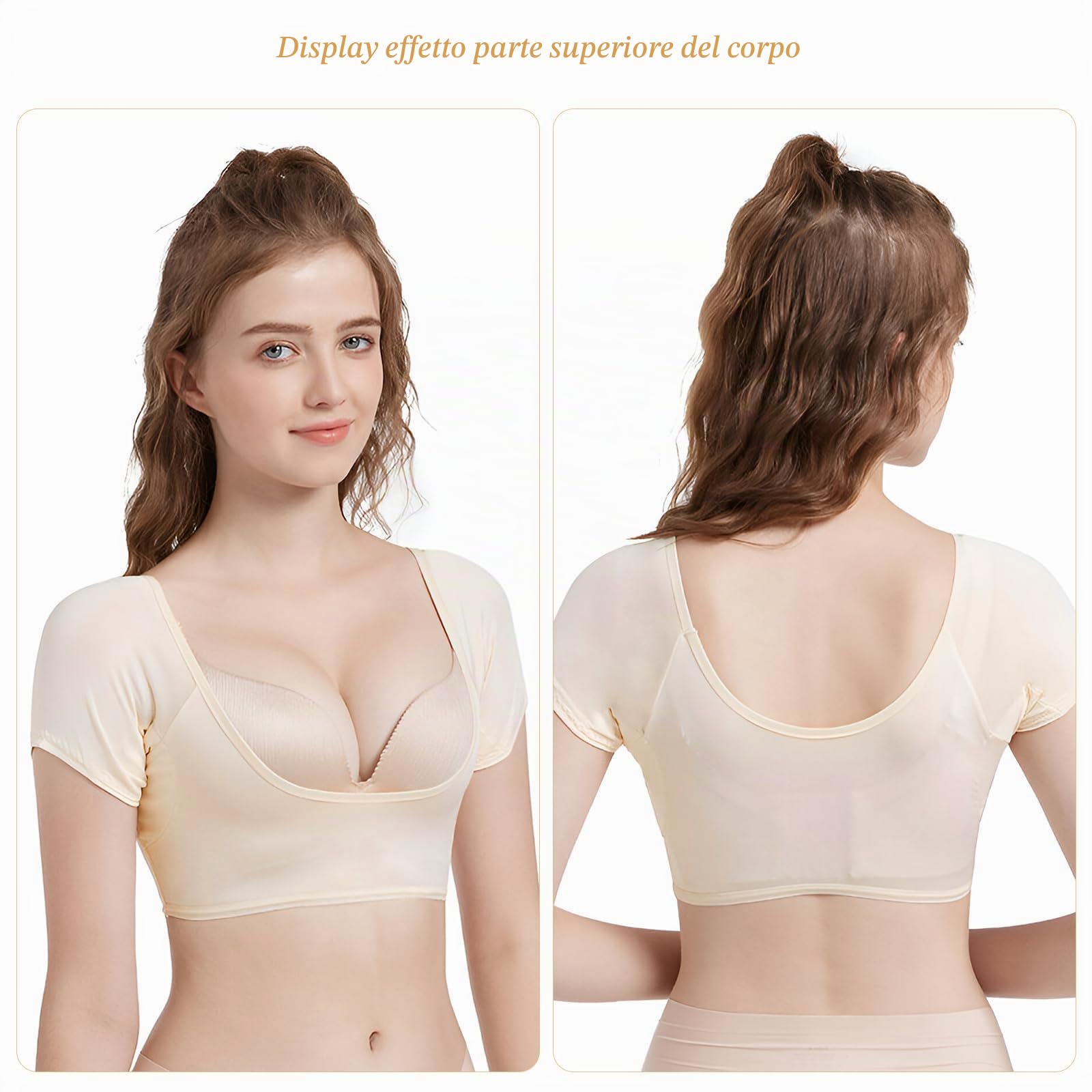 3 Pezzi Gilet Antisudore Ascellare con Rete Protezione dal Assorbenti Ascellari Gilet Traspiranti Camicia Assorbente Ascellare Lavabile Riutilizzabile per Donna(Nero,Bianco,Beige) L