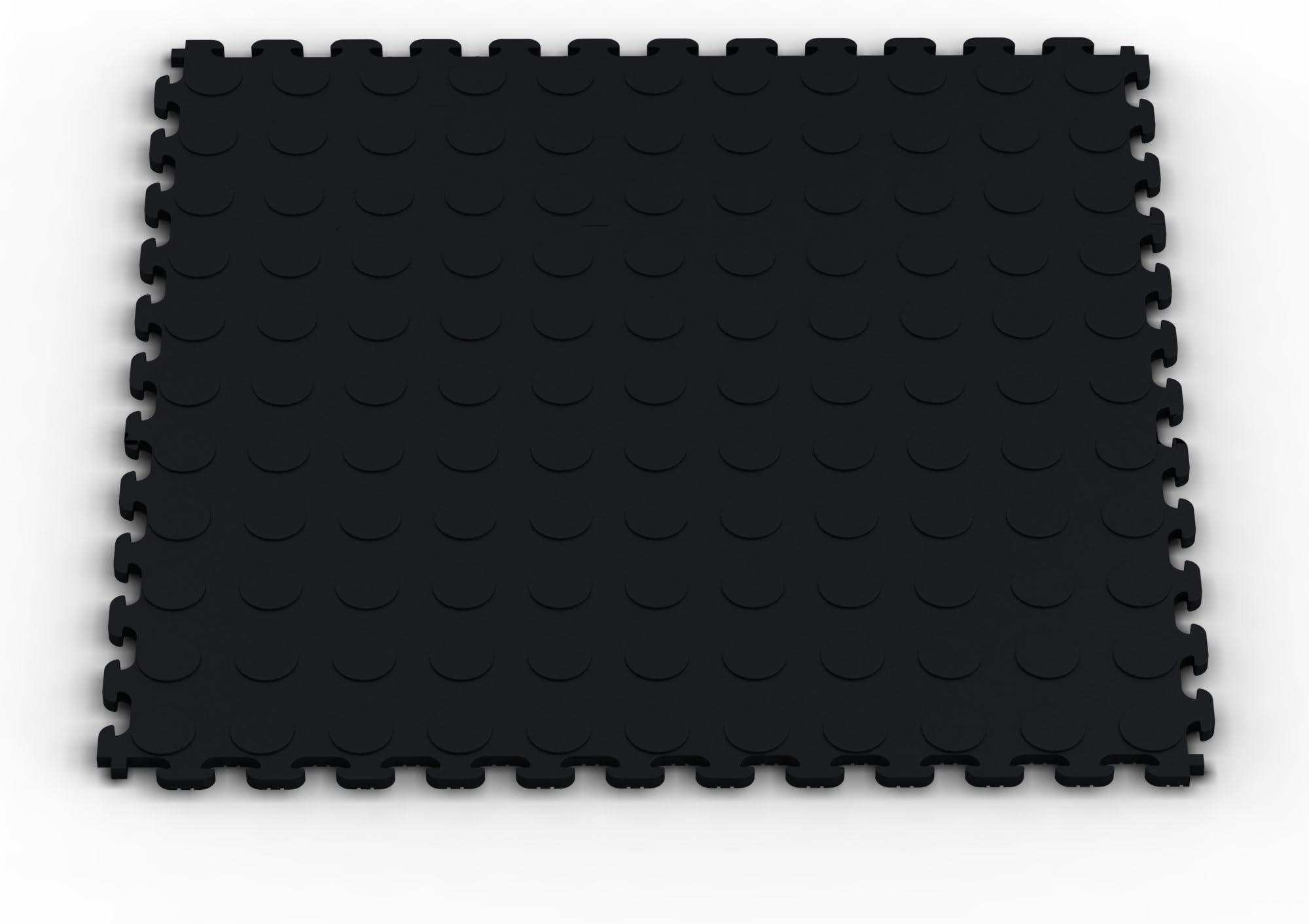 Norsk NSMPRC6BLK Raised Coin Multi-Purpose PVC Flooring, Black, 6-Pack
