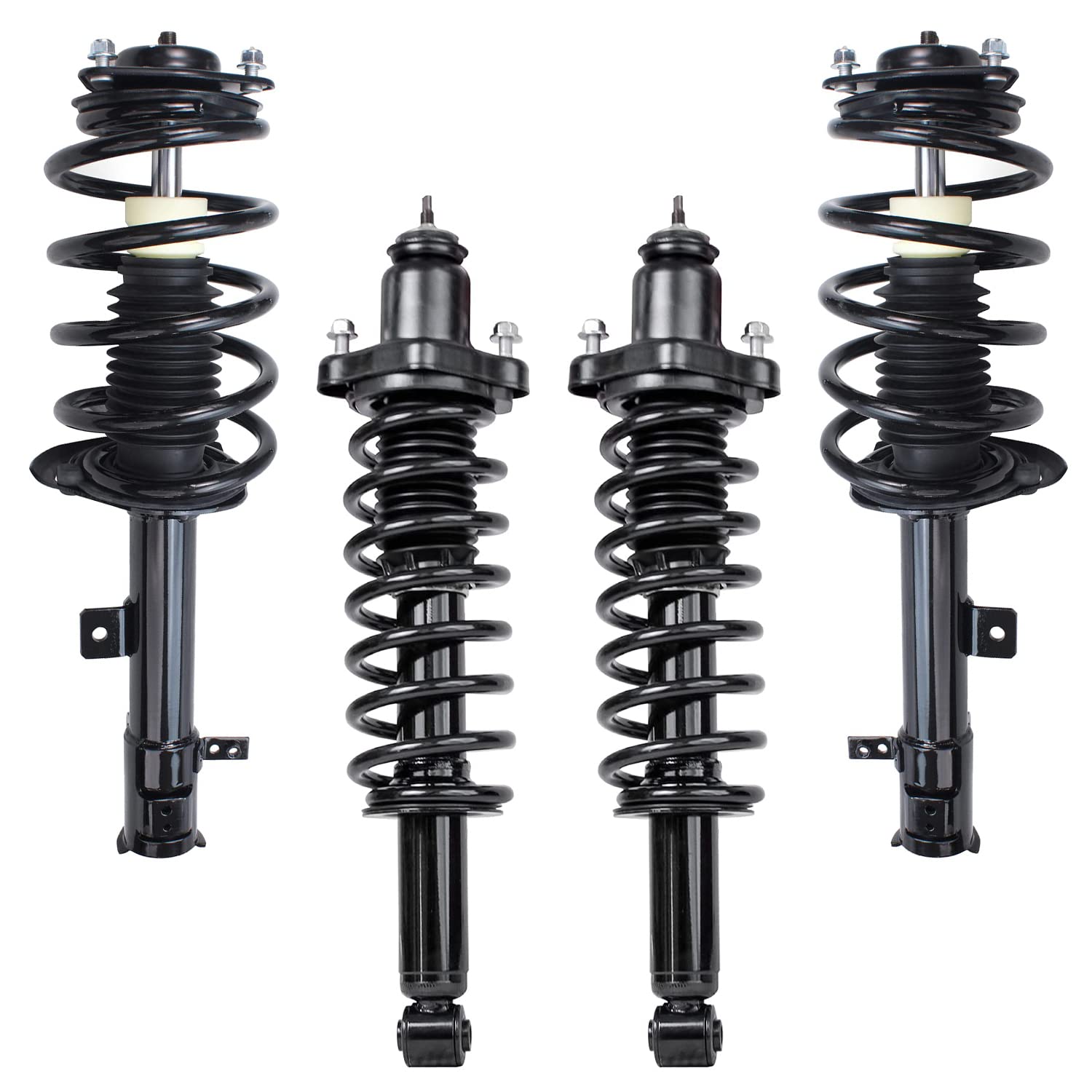 Detroit Axle - Struts for 2007-2012 Dodge Caliber, Complete 4 Front & Rear Struts with Coil Spring 2008 2009 2010 2011 Replacement Quick Install Ready Struts Shocks Assembly
