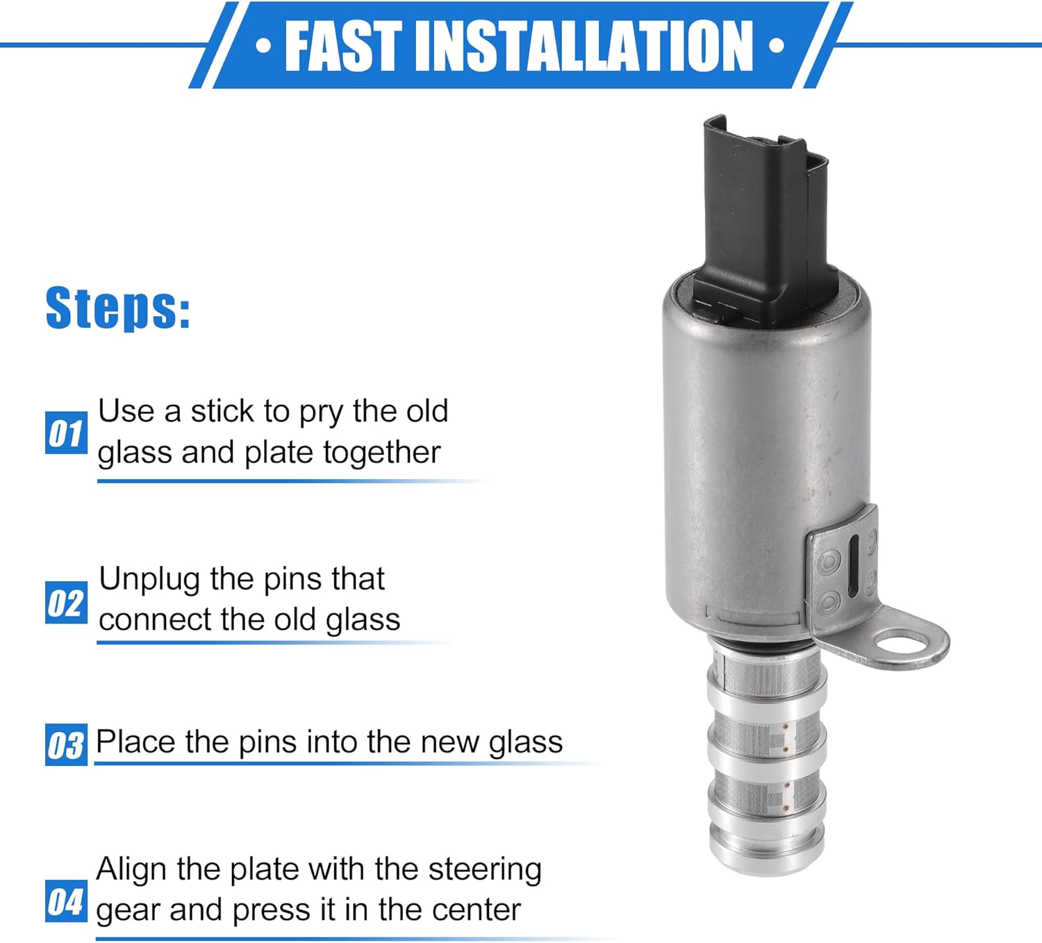 2 Pcs Oil Control Variable Valve Timing VVT Solenoid Compatible for Mini Cooper 2002-2015, Durable Metal Silver Tone Black Oil Control VVT Valve