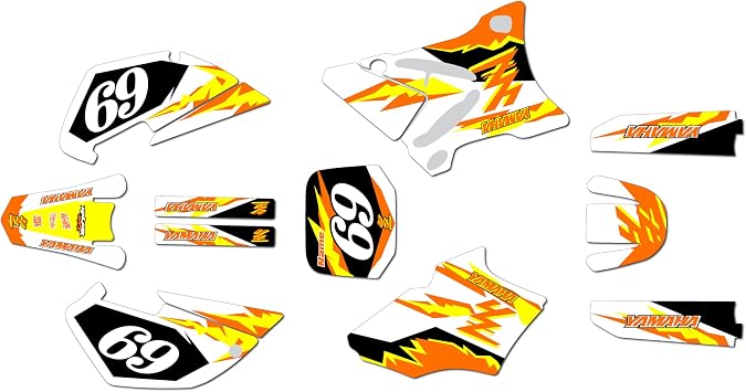 Graphics Kit for Yamaha YZ 85 2002-2014 VINTAGE Series Orange 09 Mil - Dirt bike Custom Racing Graphics Decals Stickers Kit, no-plastics