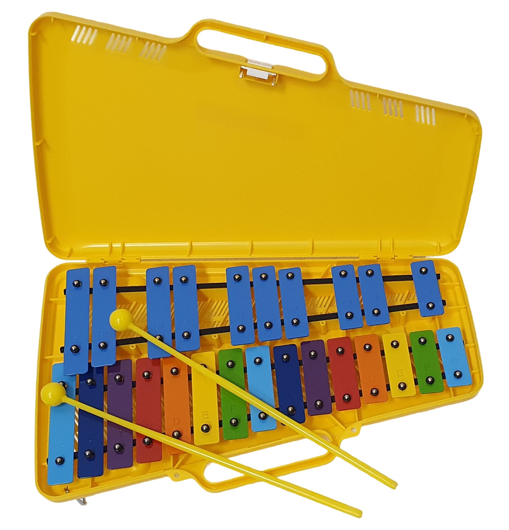 ROCKSTAR - Carrillón Xilófono Metalofono 25 Teclas Metálicas AG-25N3 Angel 1021, Glockenspiel con Estuche, Instrumento Musical supervisado por un adulto