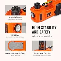 Vista 5 de VEVOR - Gato eléctrico para coche de 5 toneladas/11023 LBS, gato hidráulico con bomba inflable integrada y luz LED