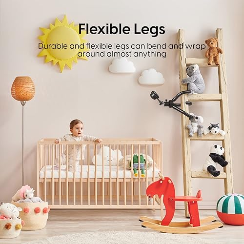 Miniatura 3 de TalkWorks 14036 - Soporte de trípode con patas flexibles para posición, compatible con cámara Nest, trípode de viaje multiusos con cabezal giratorio