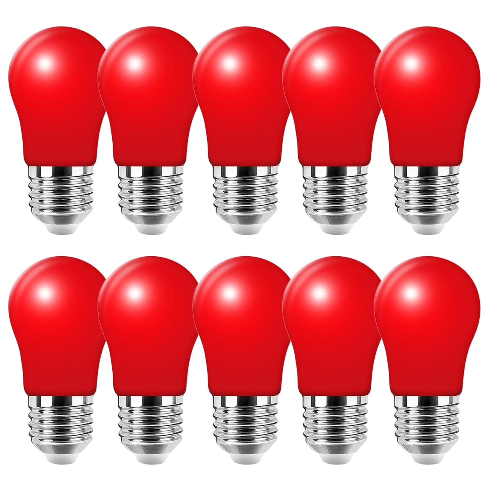 HUAMu 10 Stück E27 Schraubsockel 3W LED Glühbirne Lampe rot für Urlaub Party Dekoration, Home Licht, Nacht Licht Laternen