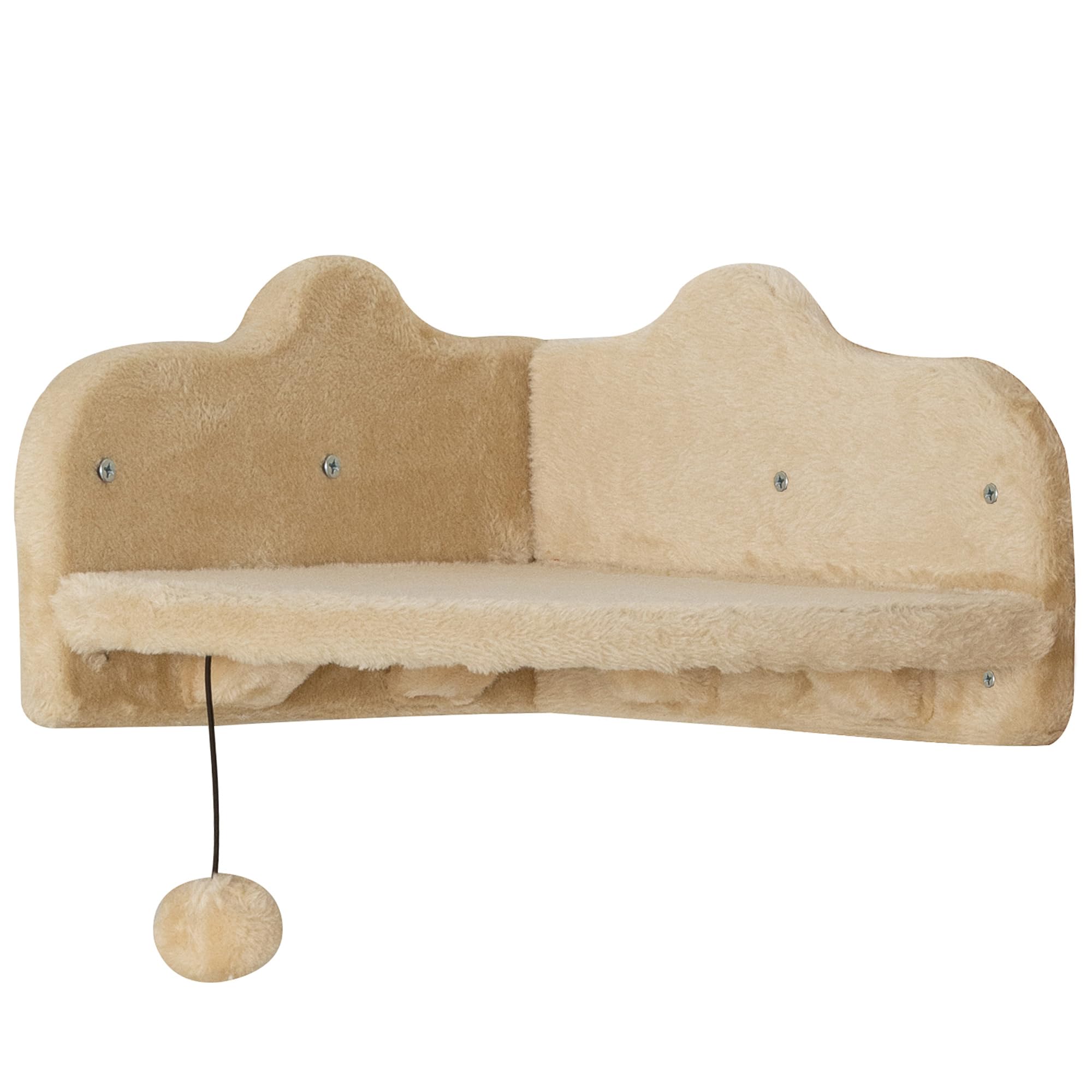 PawHut Étagères murales pour Chat, Ensemble de Meubles muraux, Arbre Parcours Mural Complet 4 pièces avec marches, échelle, Plates-Formes de Saut, griffoirs, Boule de Jouet, Gris
