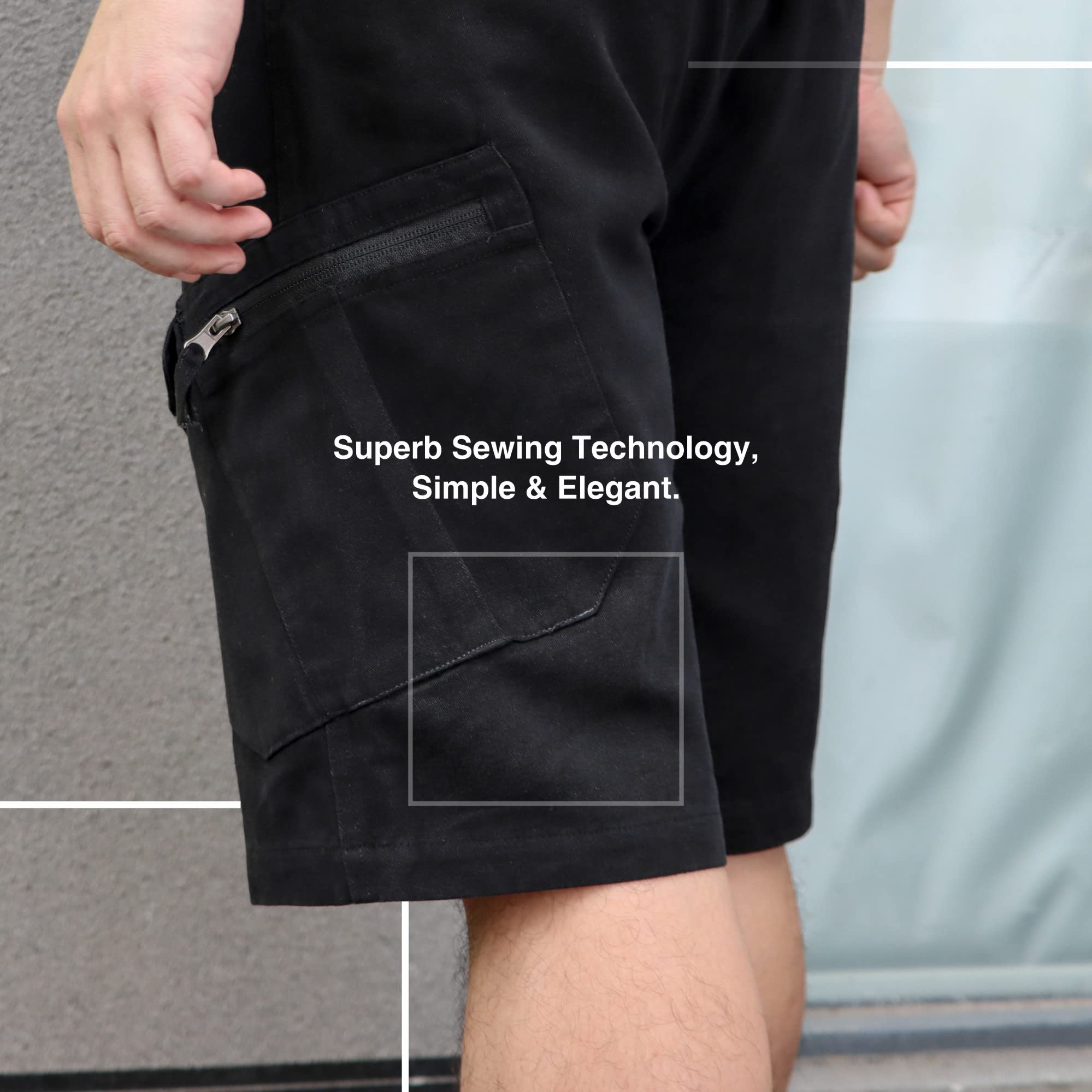 LY4U Pantaloncini Cargo da Uomo Pantaloncini da Combattimento Mimetici Casual in Cotone con Tasche Multiple, Verde S