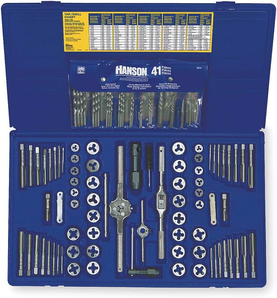 IRWIN Tools Hanson 117-Piece Tap & Die & Drill Bit Deluxe Set