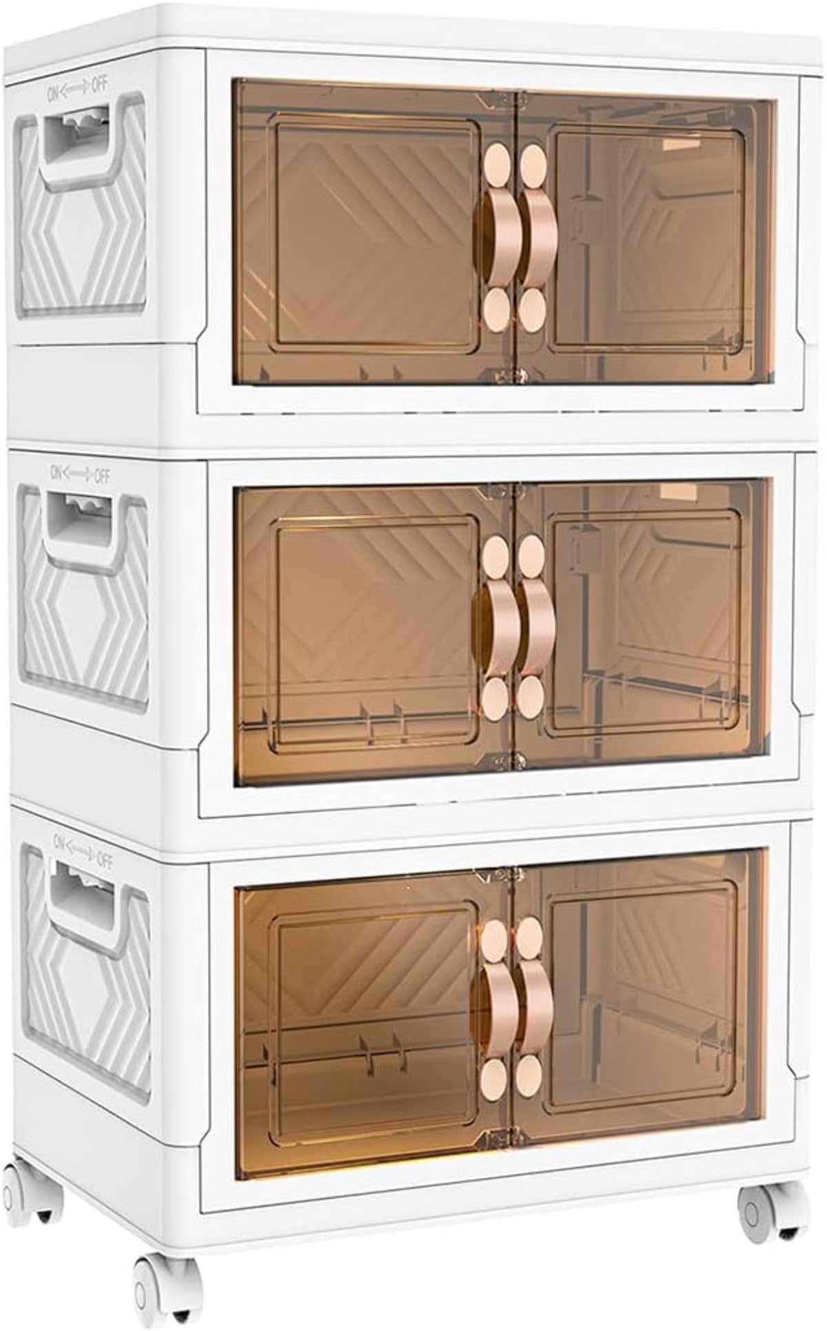 Amazon｜【収納キャビネット 折りたたみ】 収納ボックス 扉付き