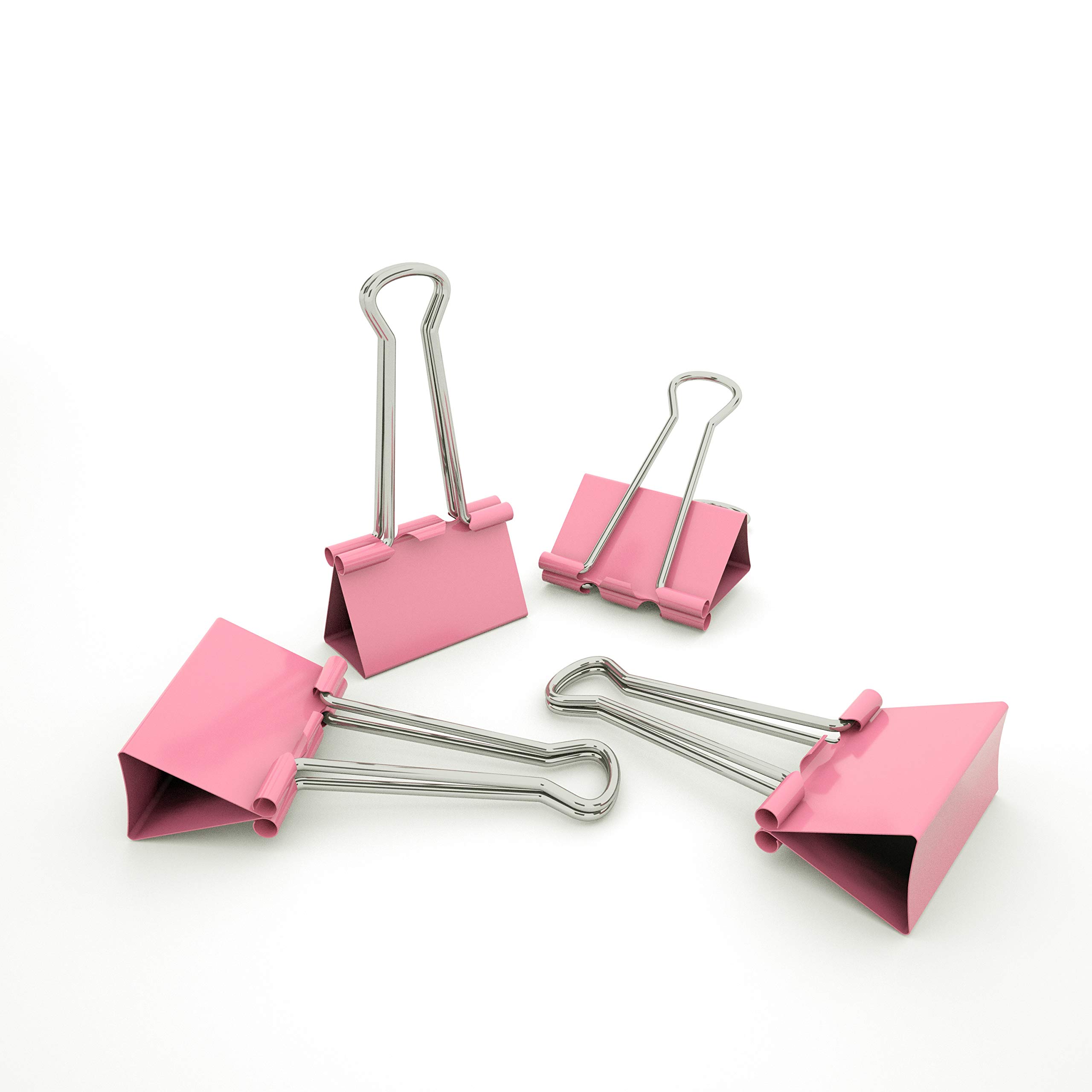 nctinystore Binder Clips Small Metal Clamp 0.75 inch / 19 mm (Pink, 20-PCS)