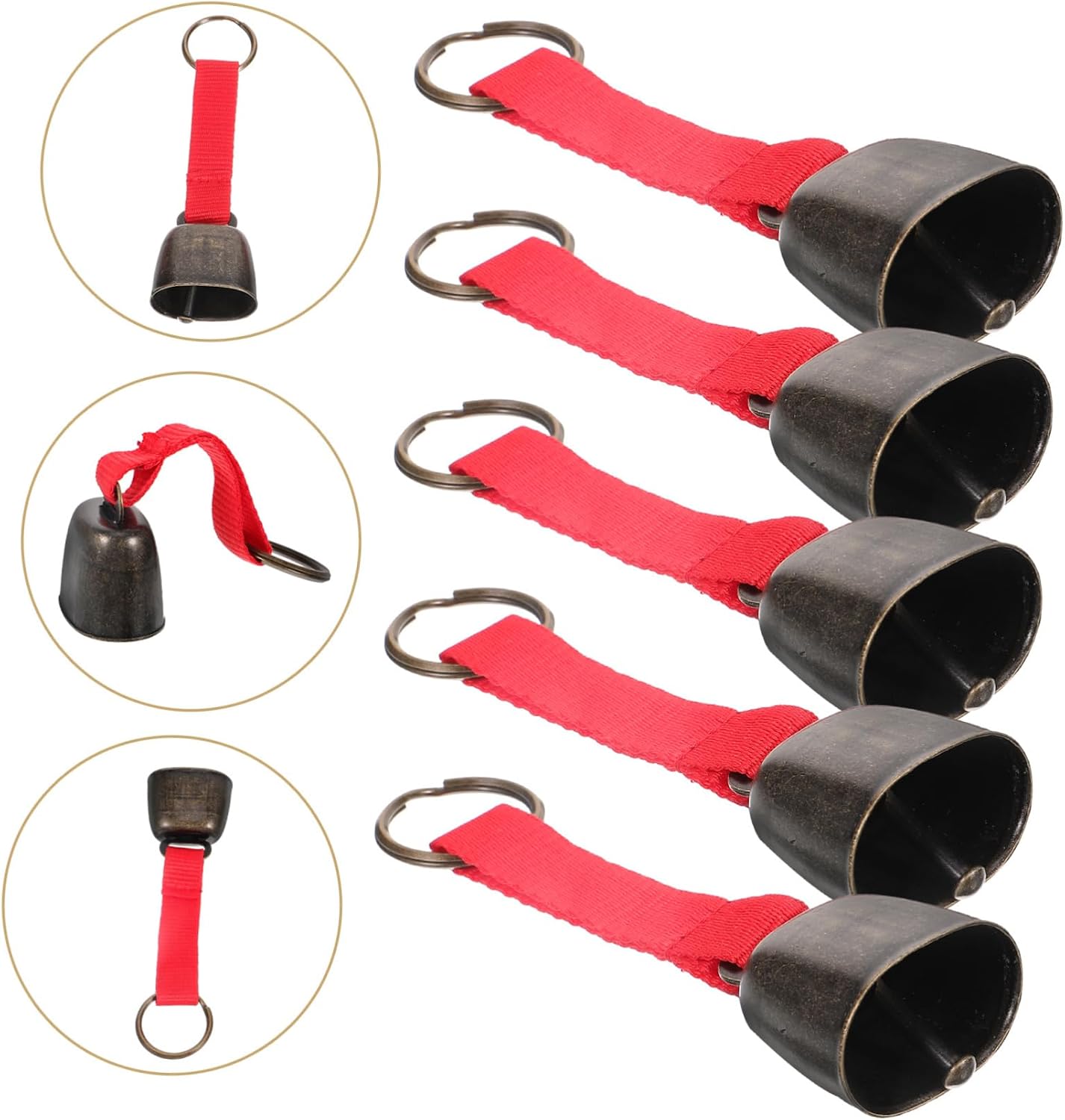 KICHOUSE 5Pcs Camping Bear Bell with Sound Lightweight Bells for Hiking Climbing and Outdoor Adventures for Safety and Animal Tracking