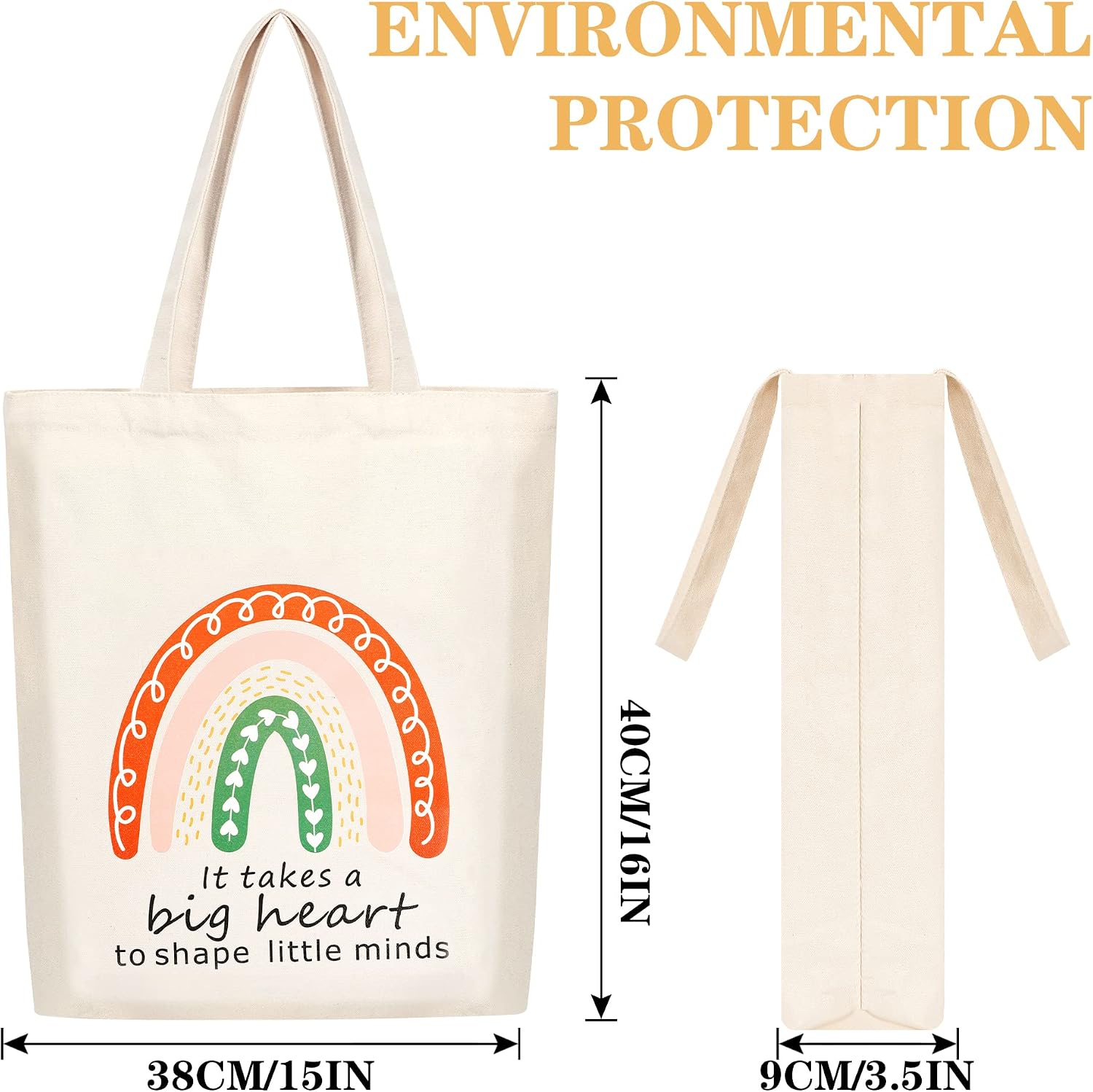 SAIWEILAI ONLINE 8 Pieces Teacher Canvas Totes Bag Teacher Appreciation Gifts Teacher of the Year Appreciation Gifts